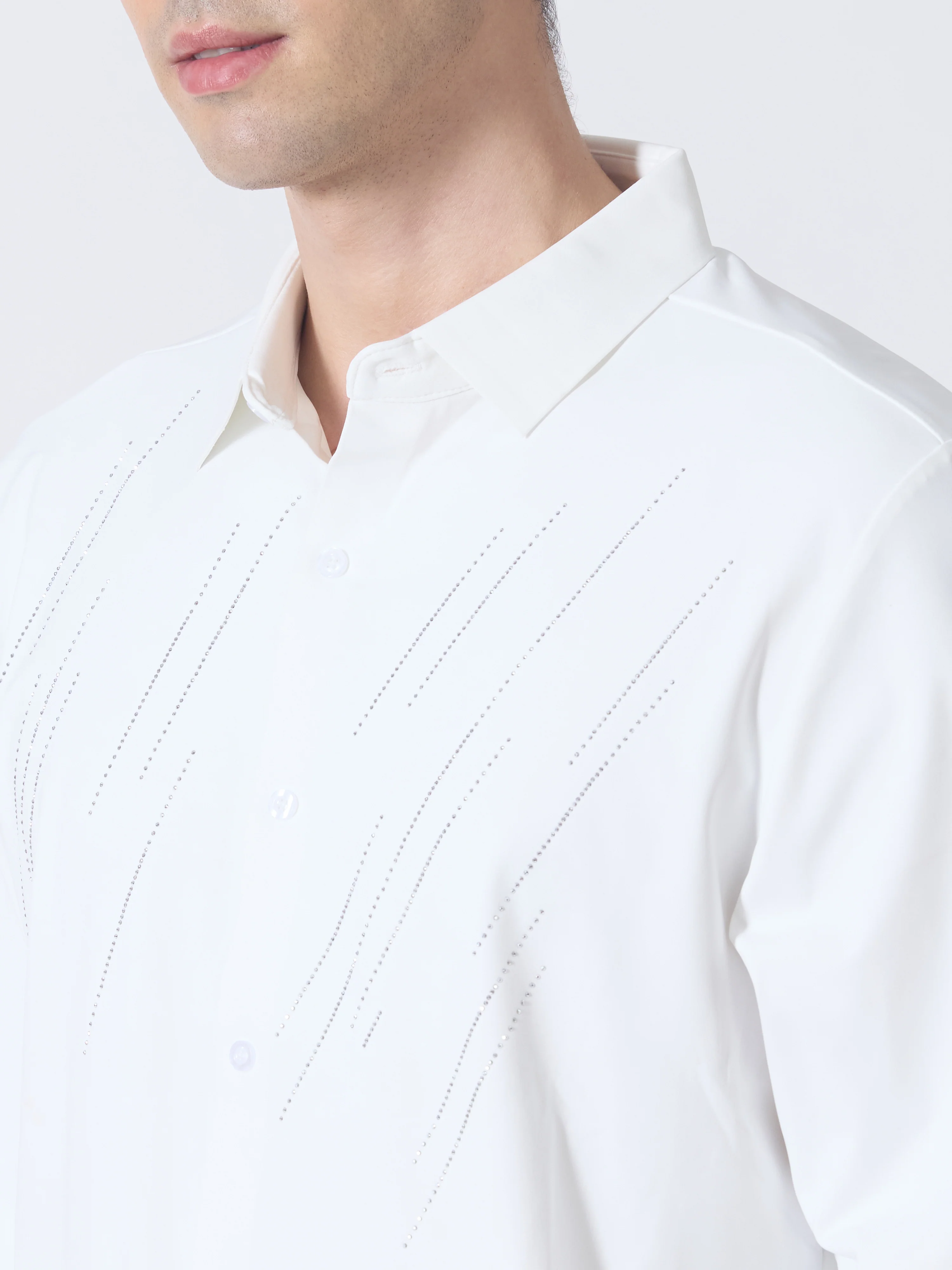 Nemo-7 - Stone Embellished Shirt - White - Image 3