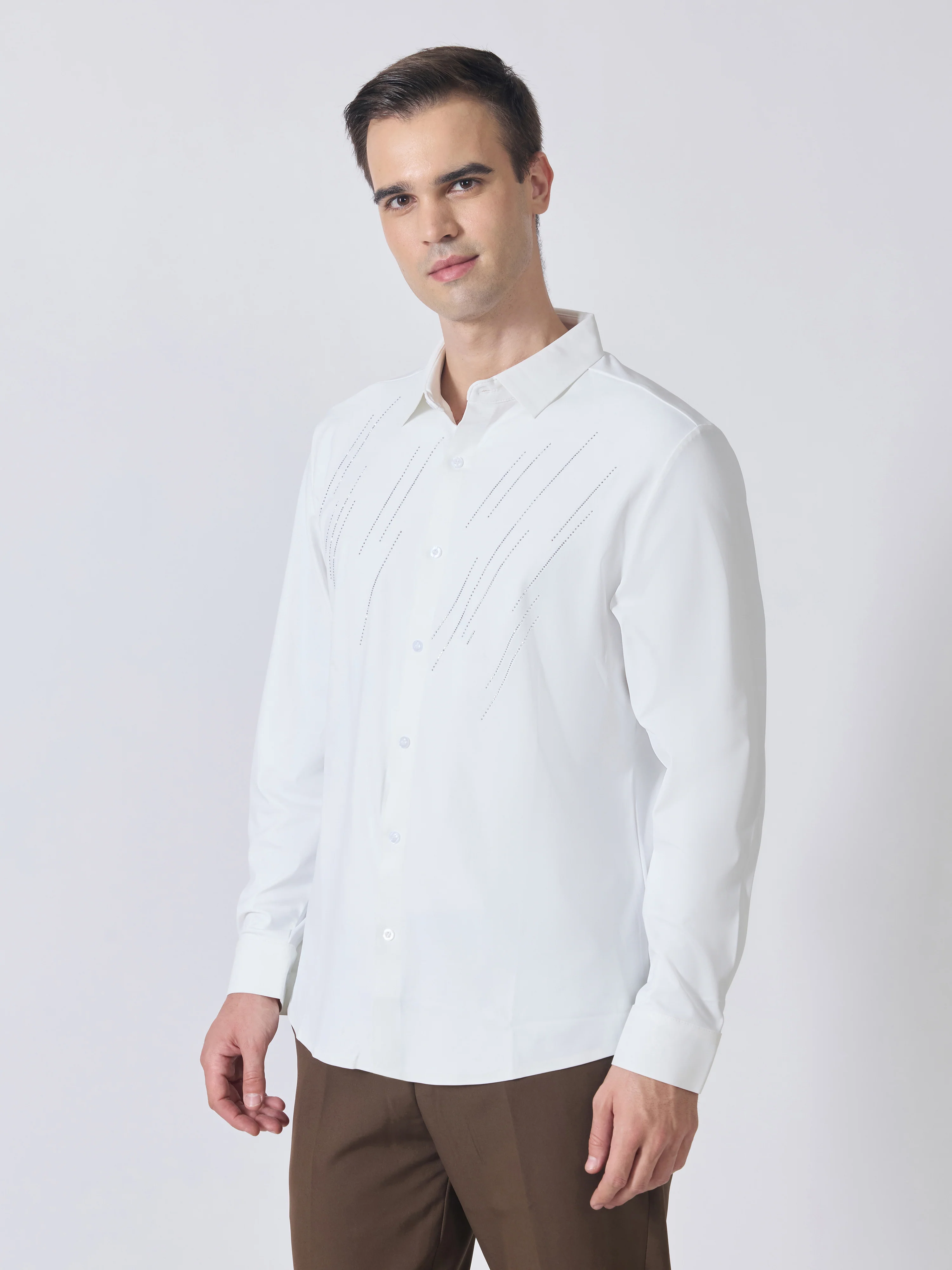 Nemo-7 - Stone Embellished Shirt - White - Image 5