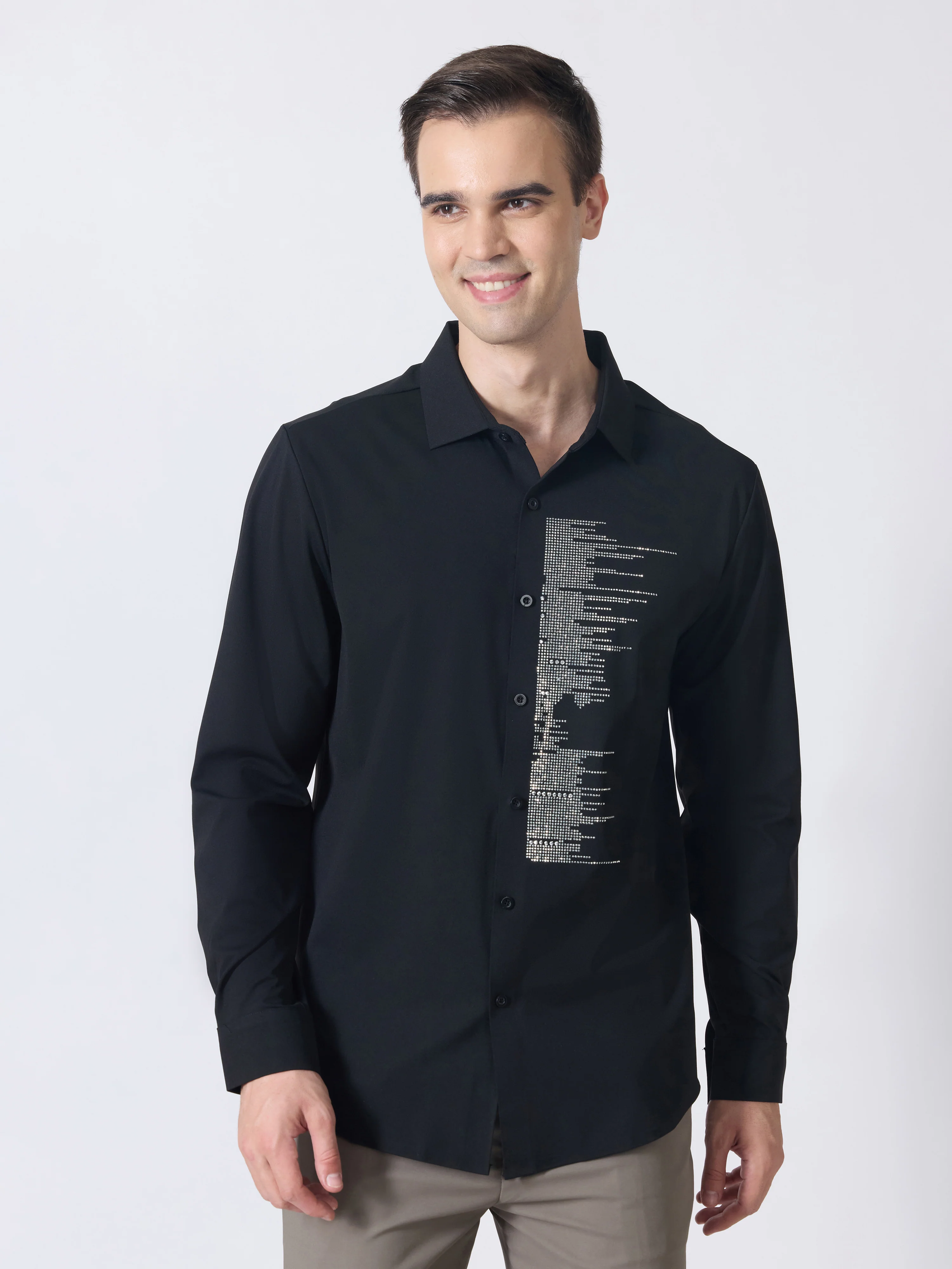 Nemo-9 - Stone Embellished Shirt - Black - Image 4