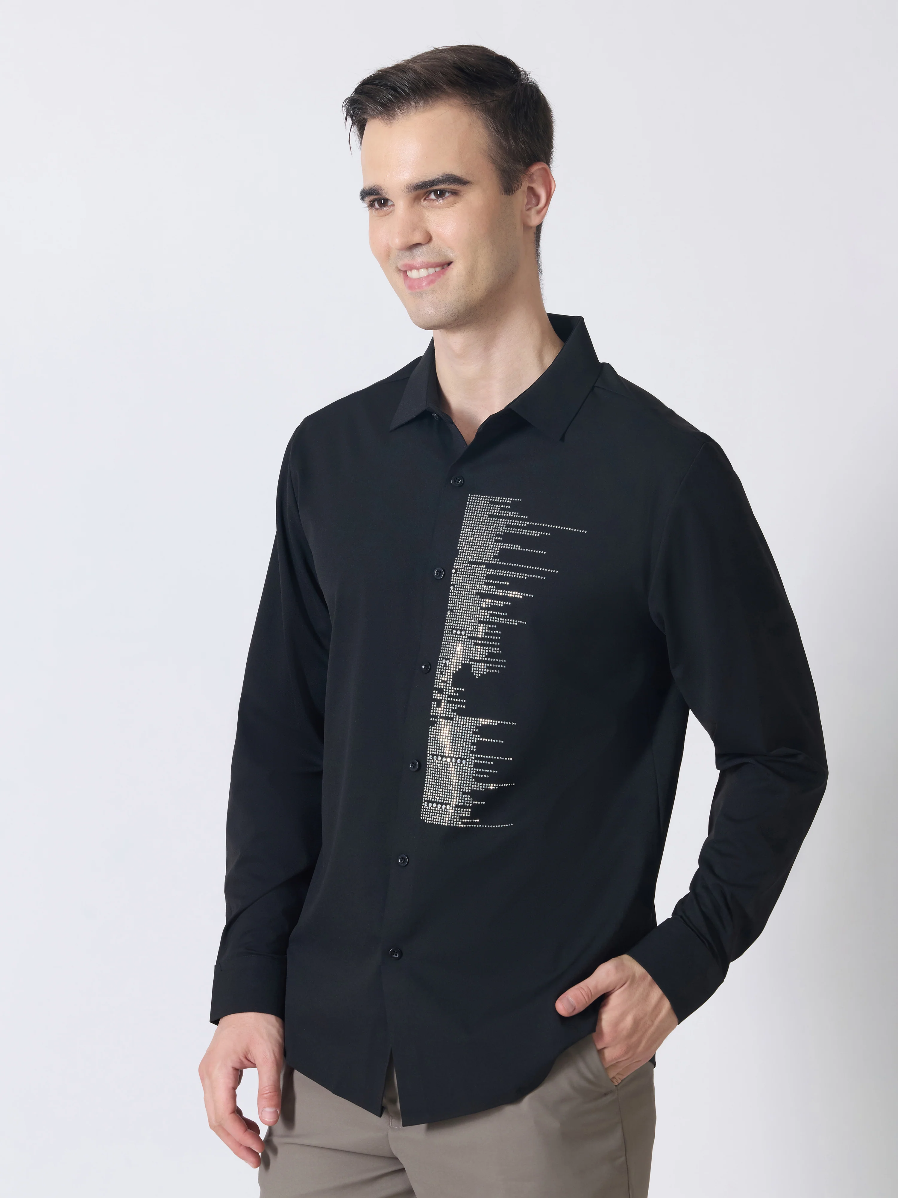 Nemo-9 - Stone Embellished Shirt - Black - Image 5