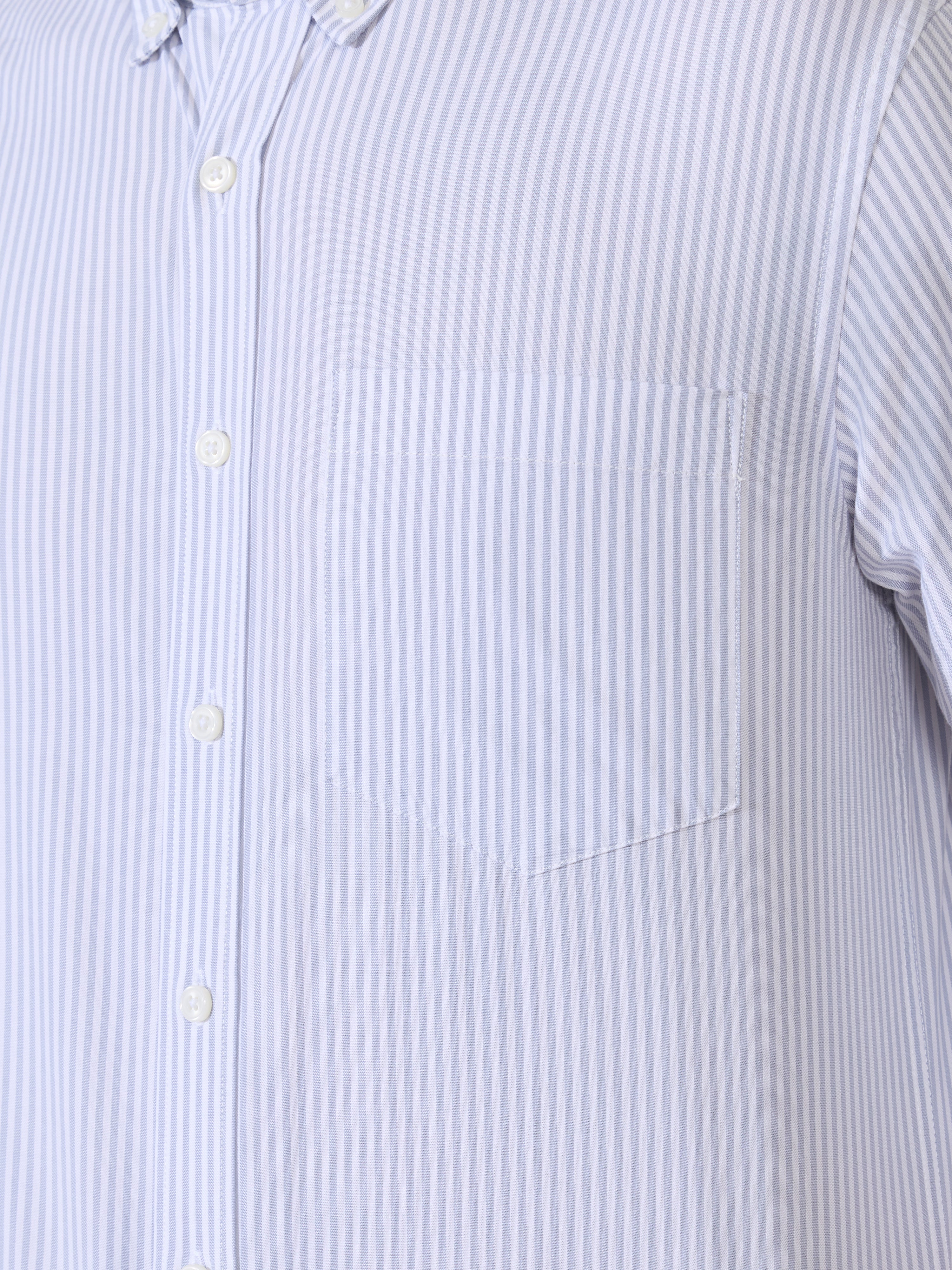 Neocut - Relaxed Striped Oxford Shirt - Light Blue - Image 3