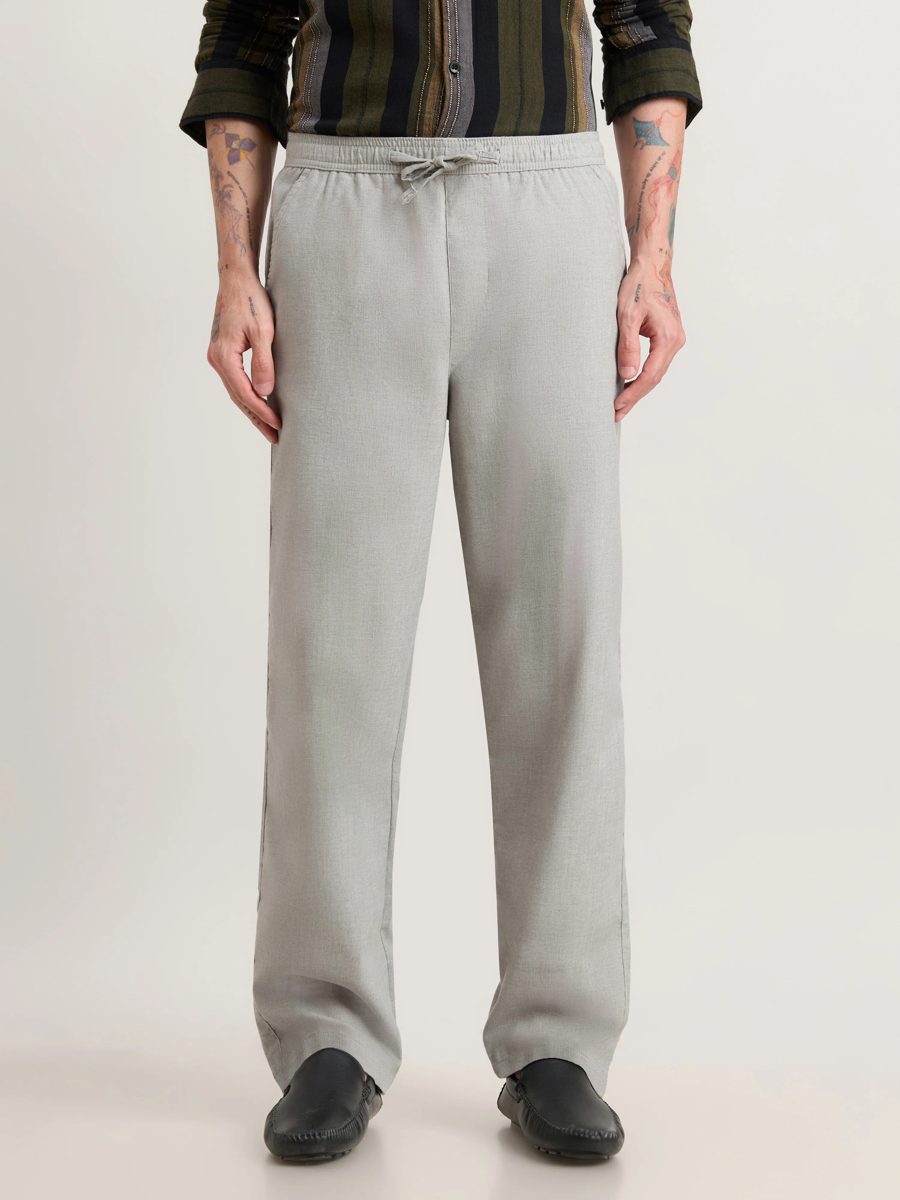 Nesisor - Straight Fit Casual Pant - Light Grey - Image 4