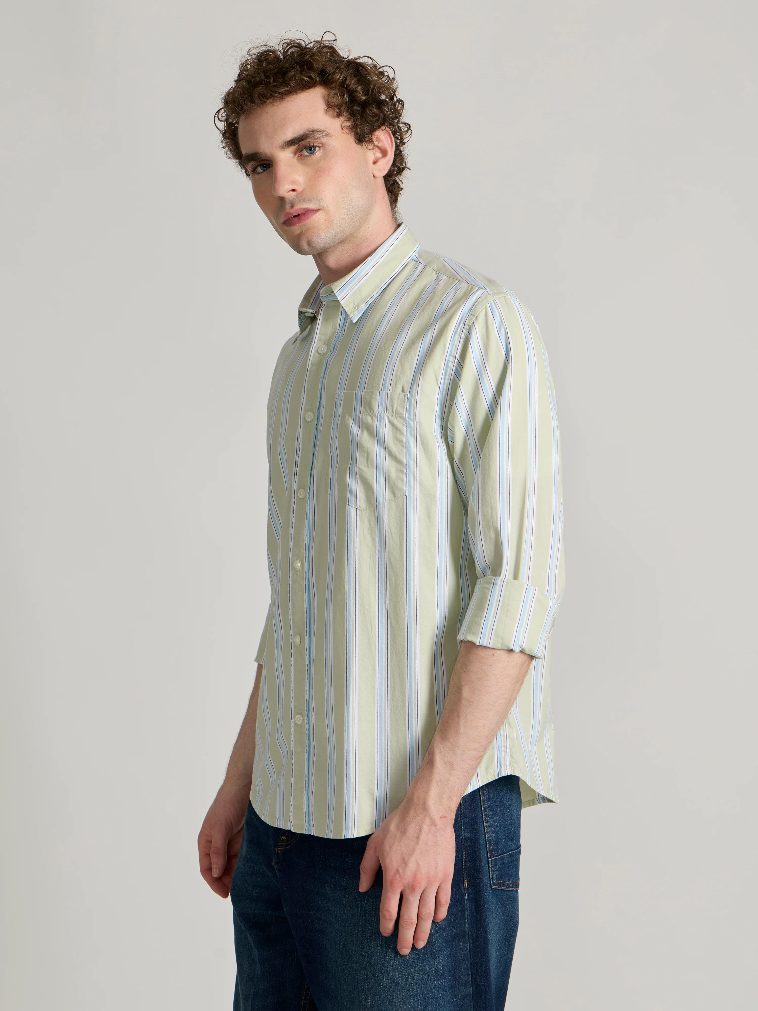 Paulson - Striped Shirt - Light Green - Image 5