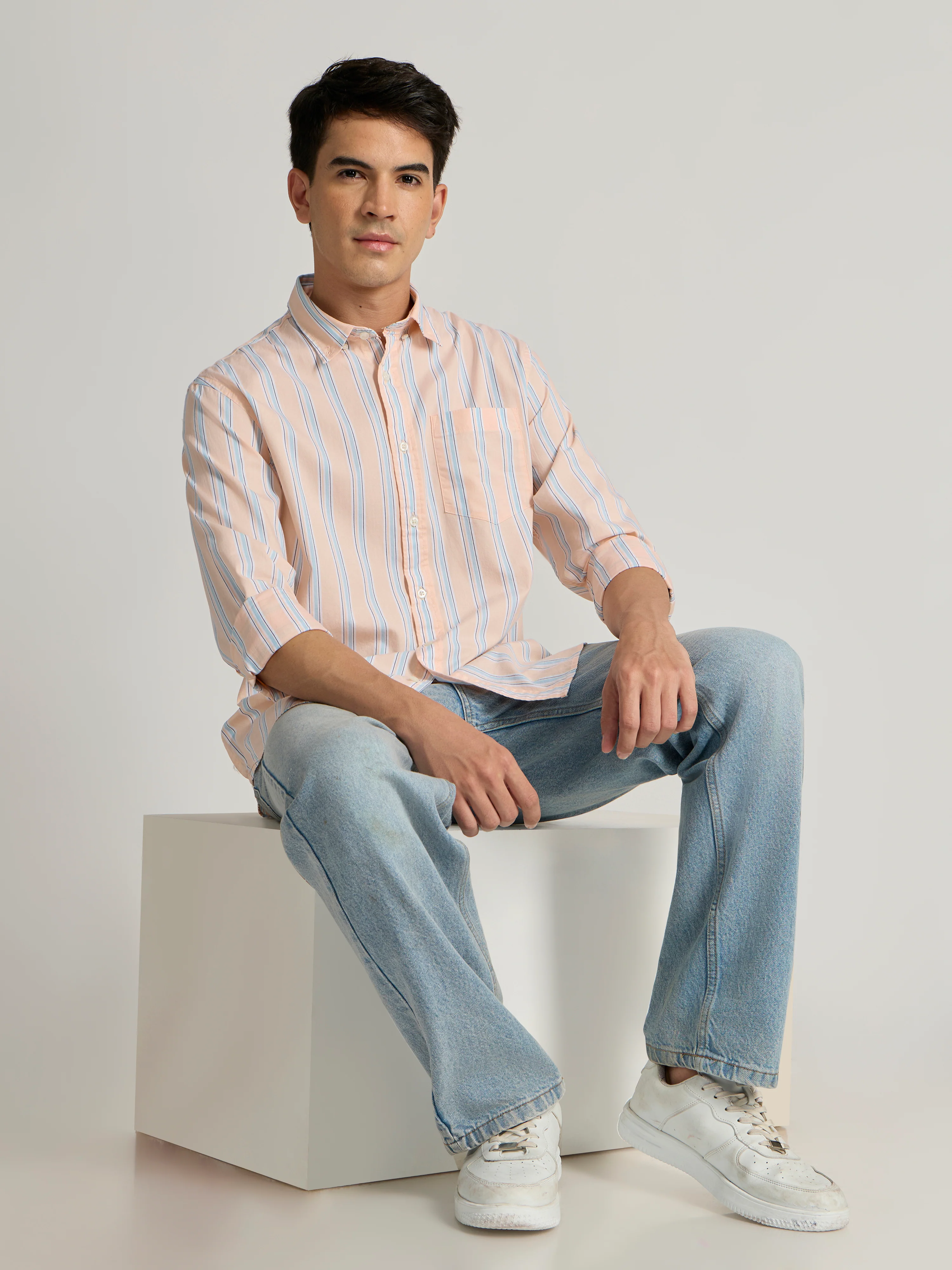 Paulson - Striped Shirt - Peach - Image 3