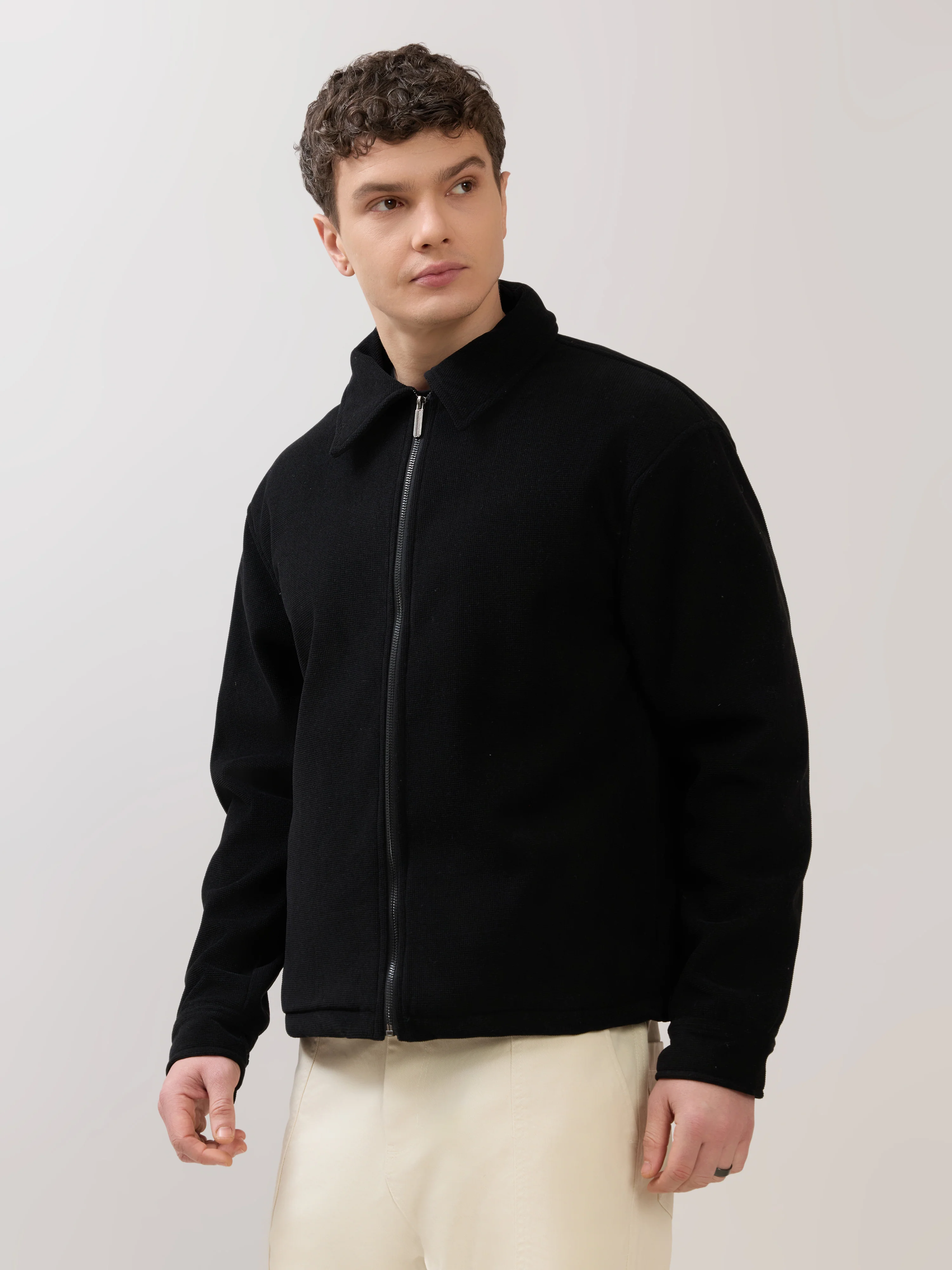 Petal - Relaxed Zip Jacket - Black