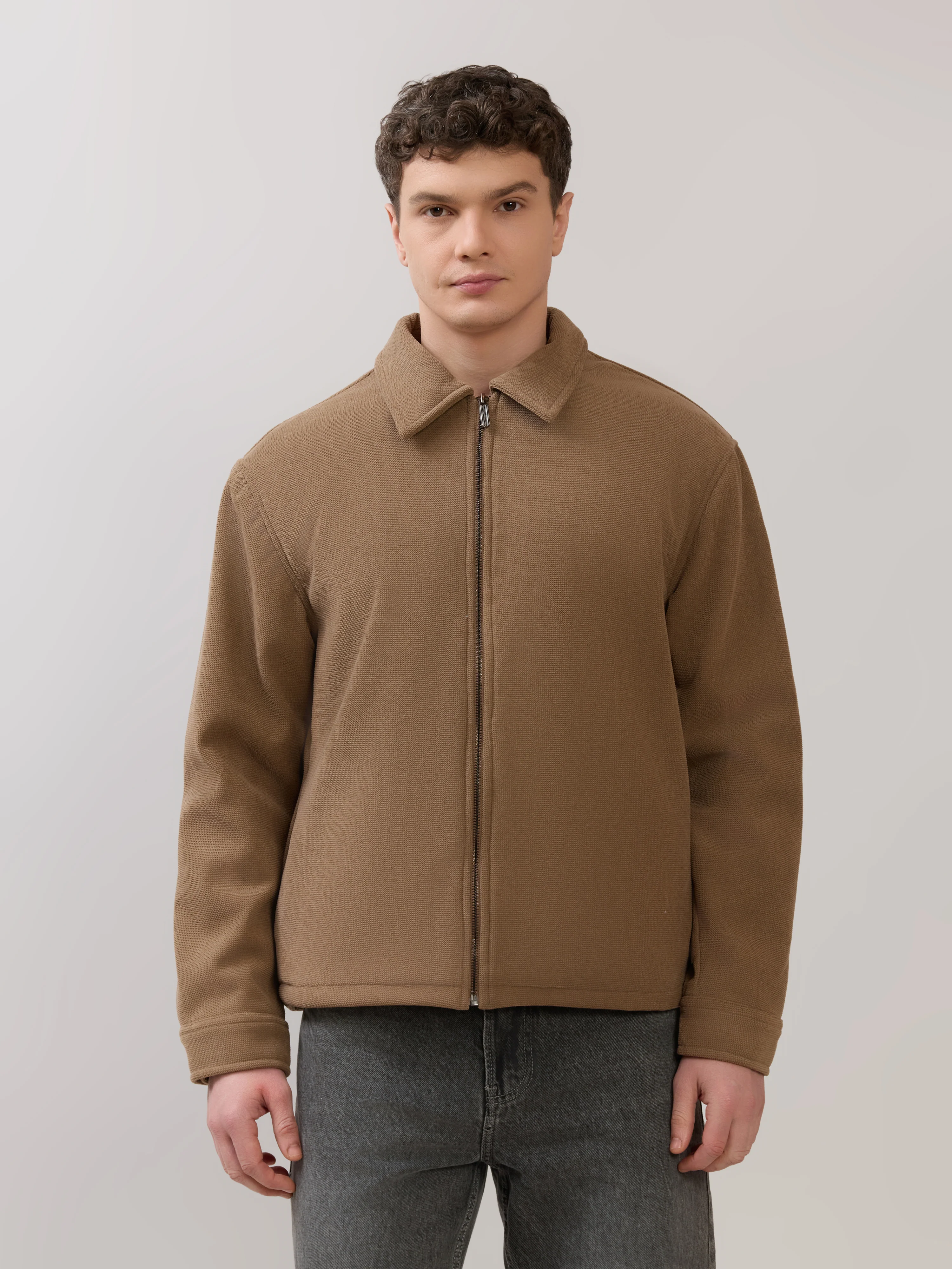 Petal - Relaxed Zip Jacket - Brown - Image 2