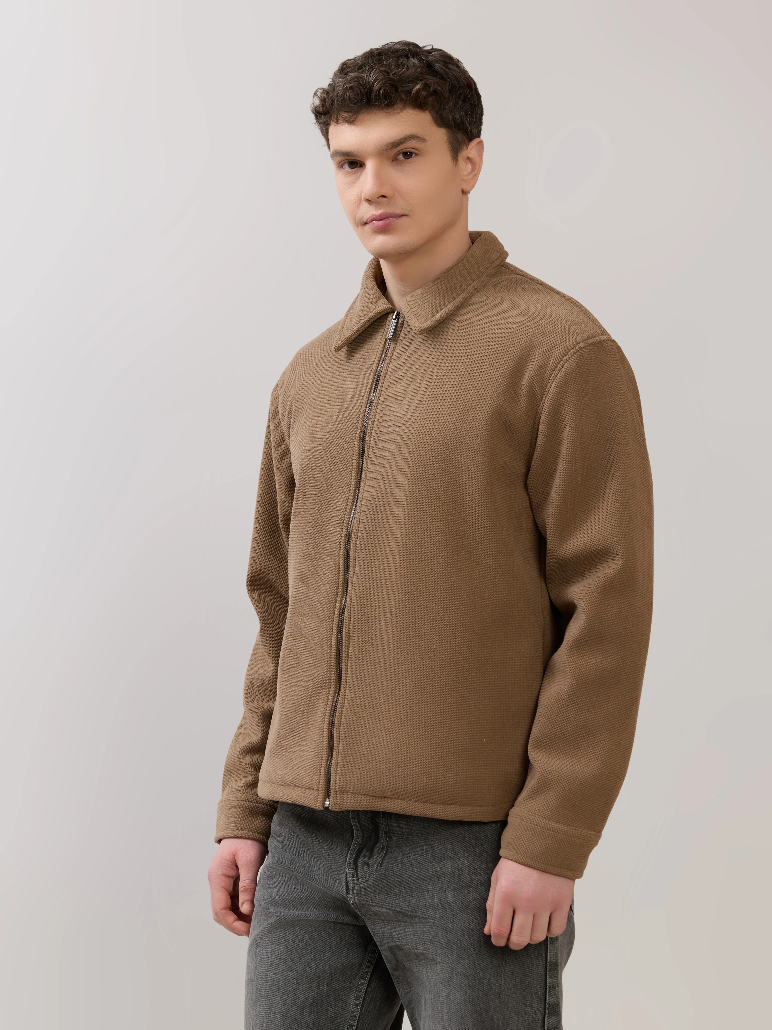 Petal - Relaxed Zip Jacket - Brown - Image 4