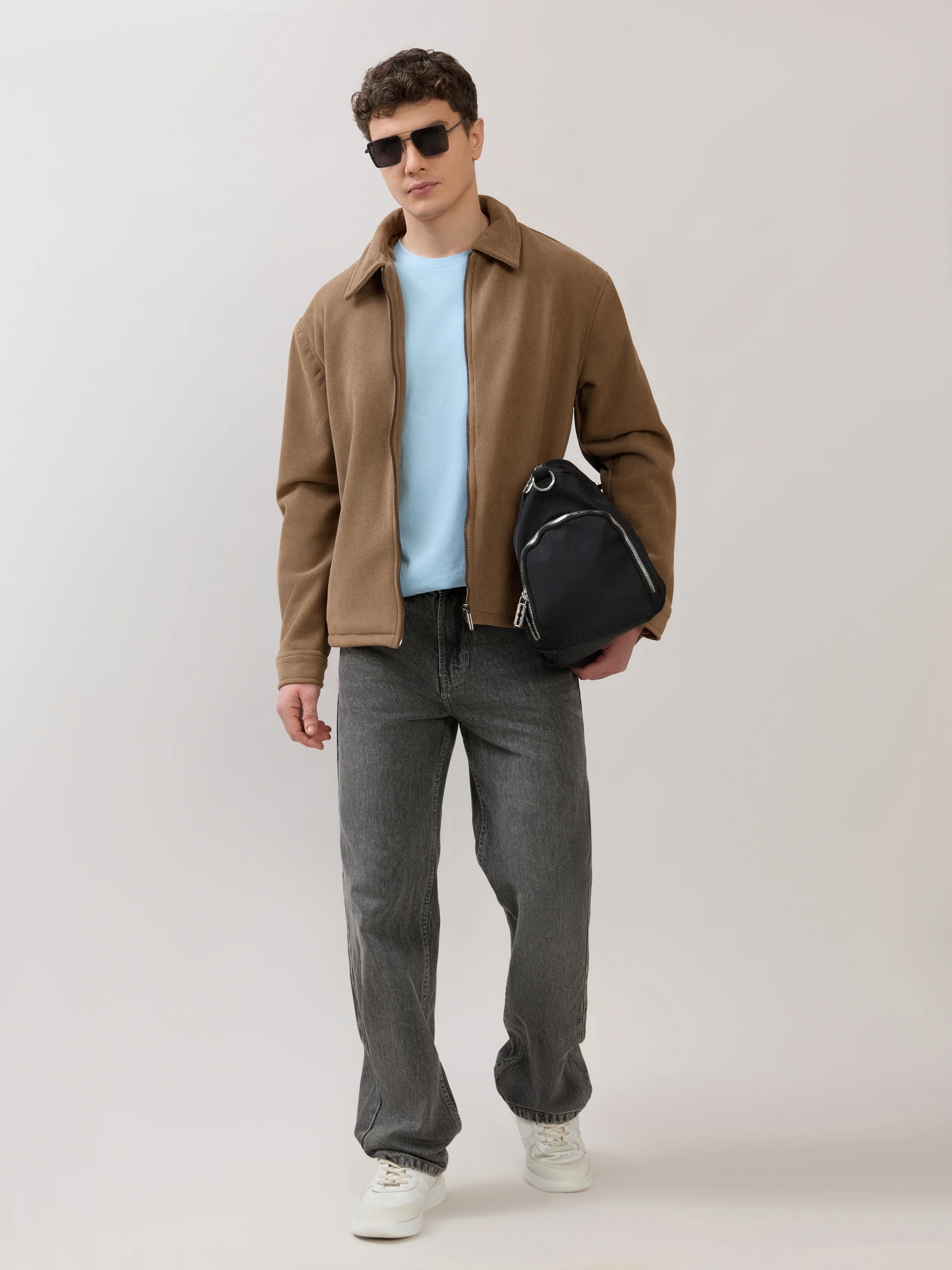 Petal - Relaxed Zip Jacket - Brown - Image 5