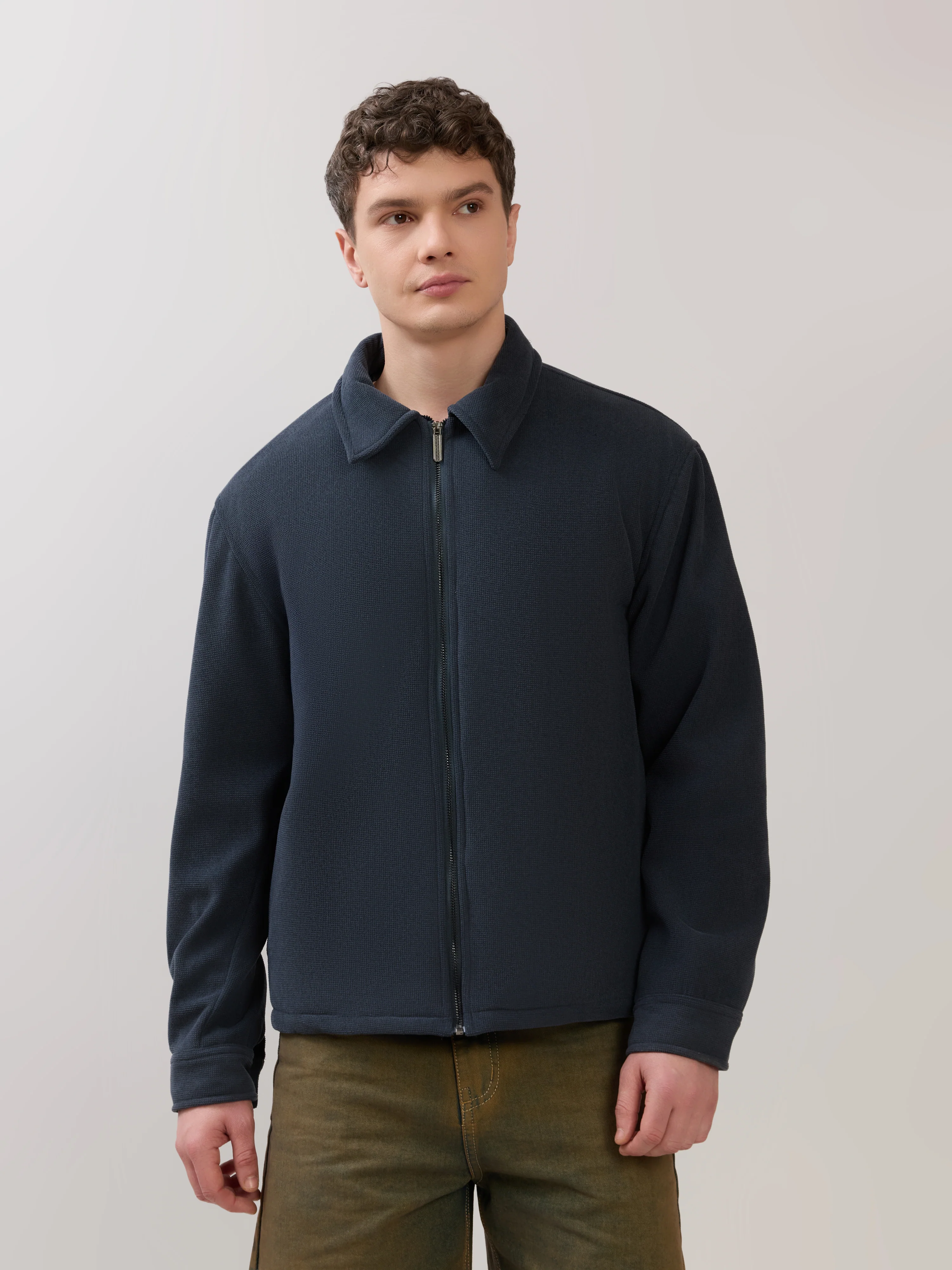 Petal - Relaxed Zip Jacket - Navy Blue - Image 2