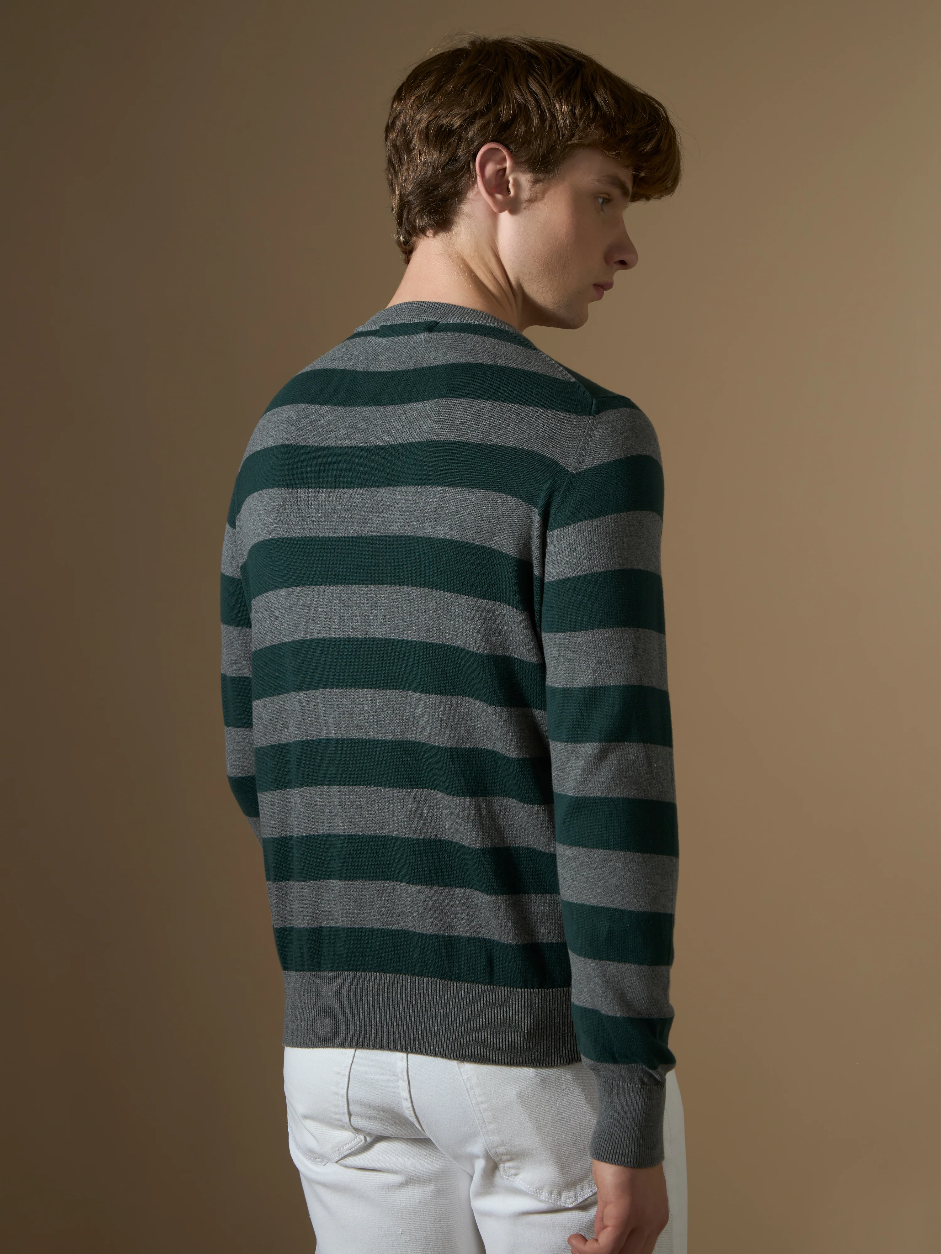 Piers - Striped Sweater Tee- Green - Image 2