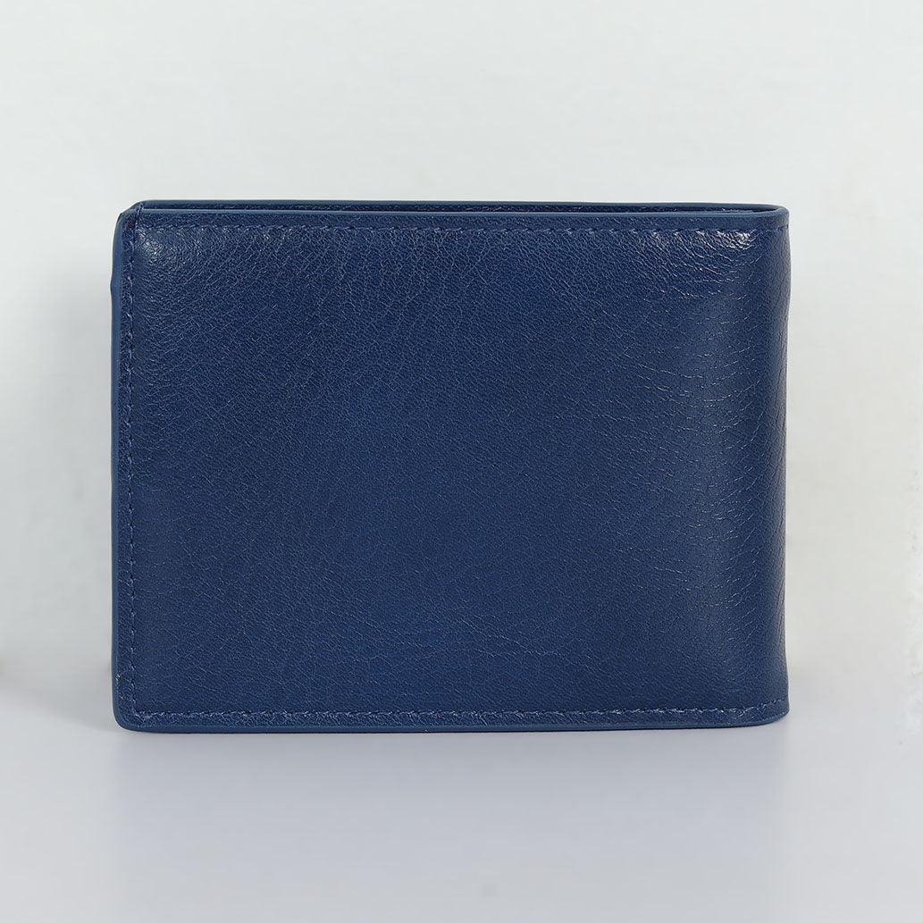 Two Folding Genuine Leather Money Clip Card Holder Wallet - Agate Blue - Image 4