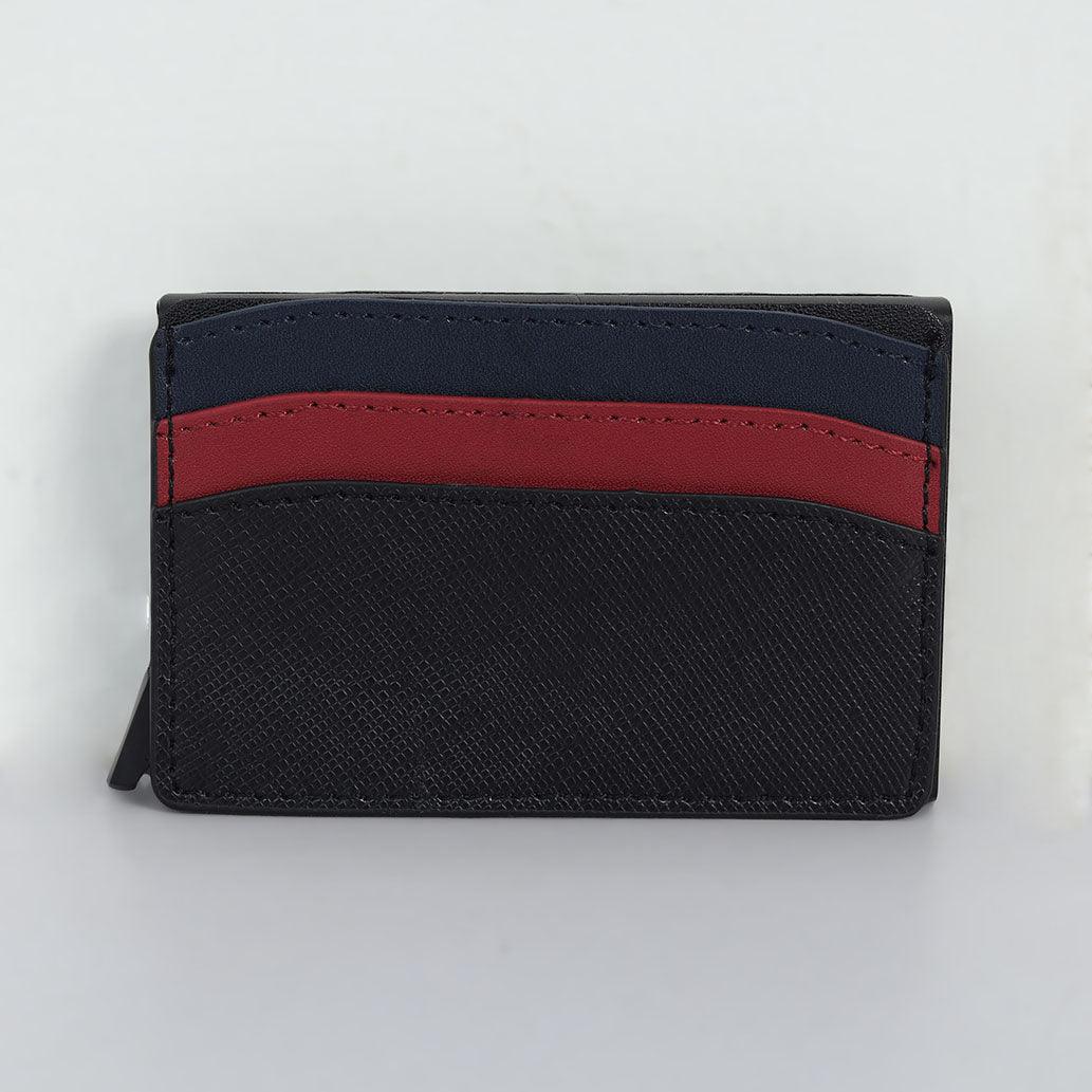 Pop up Card Holder Artificial Leather Wallet - Black - Image 3