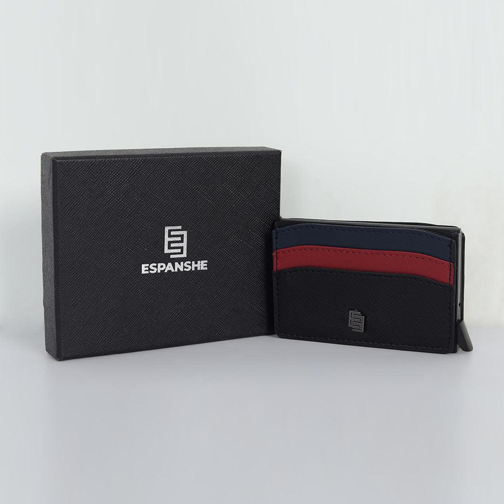 Pop up Card Holder Artificial Leather Wallet - Black - Image 4