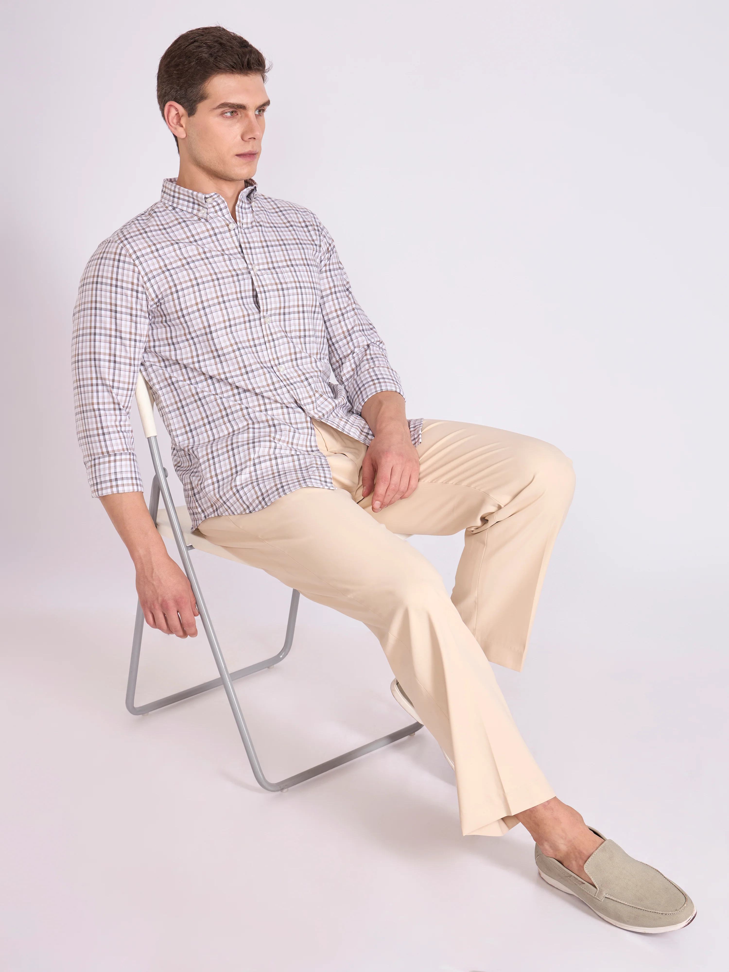 Quint 1 - Check Shirt - Light Brown - Image 2