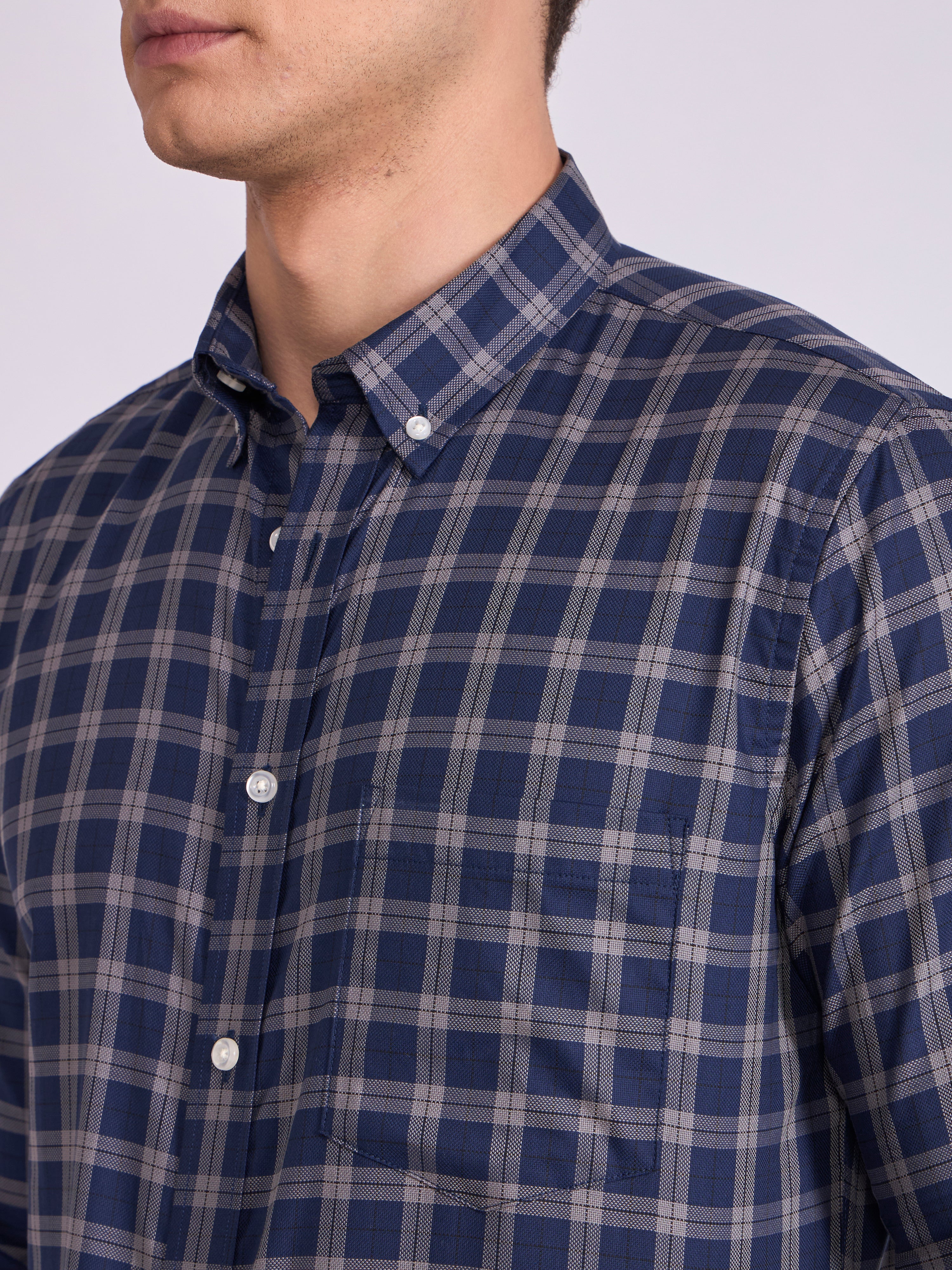 Quint - Check Shirt - Midnight Blue - Image 3