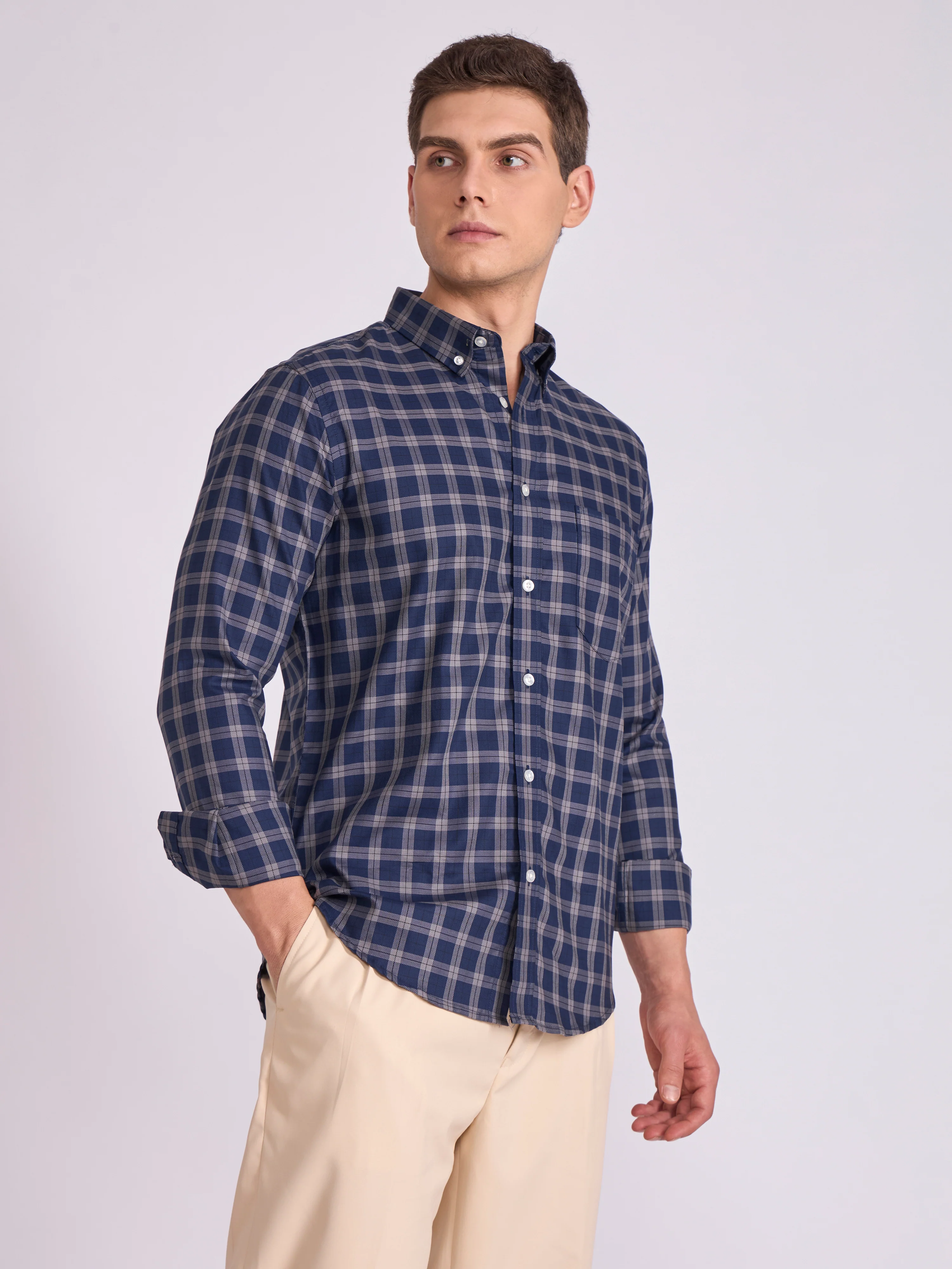 Quint - Check Shirt - Midnight Blue - Image 4