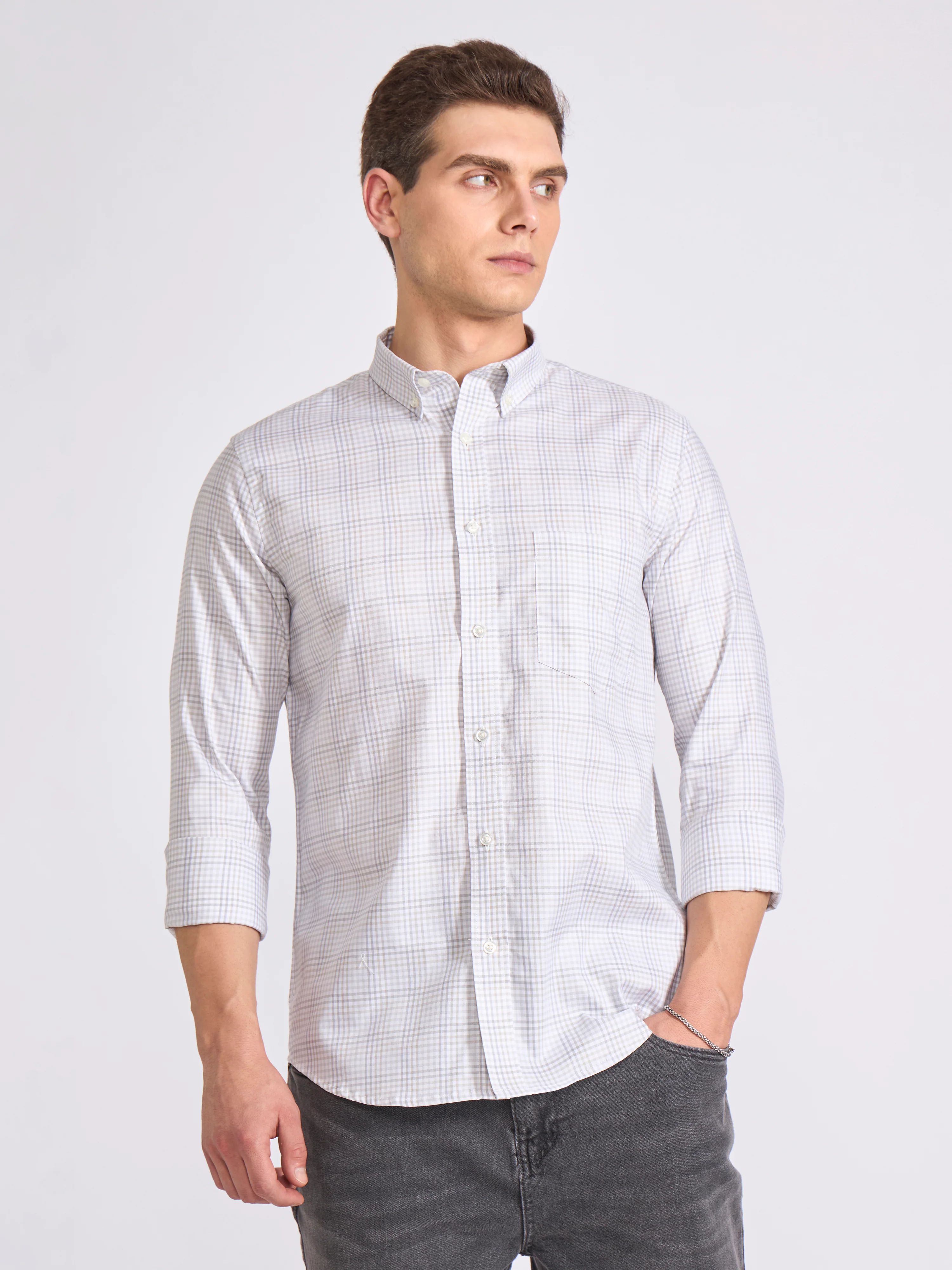 Quint - Check Shirt - White