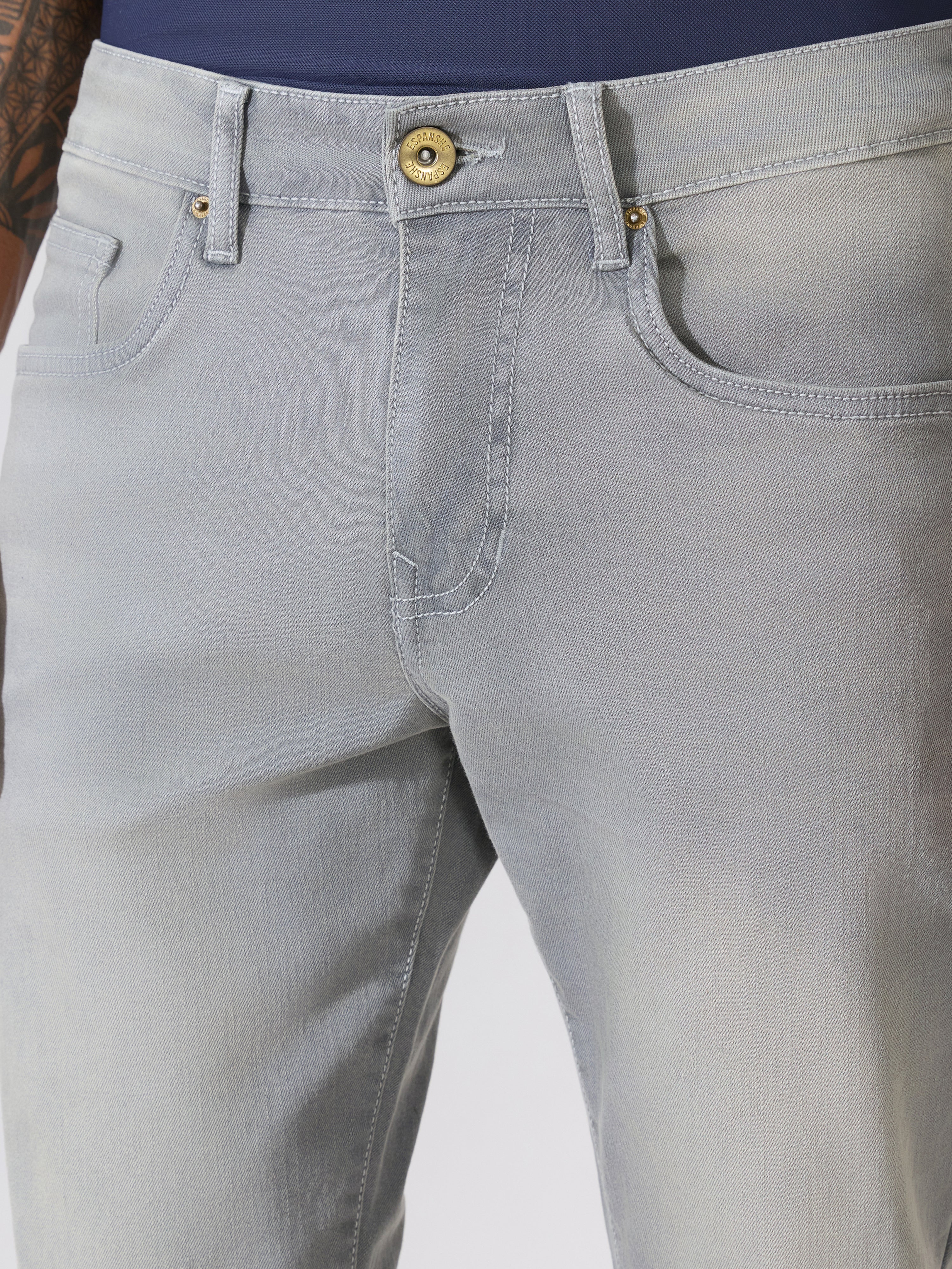 Rafin - Grey Skinny Fit Jeans - Image 3