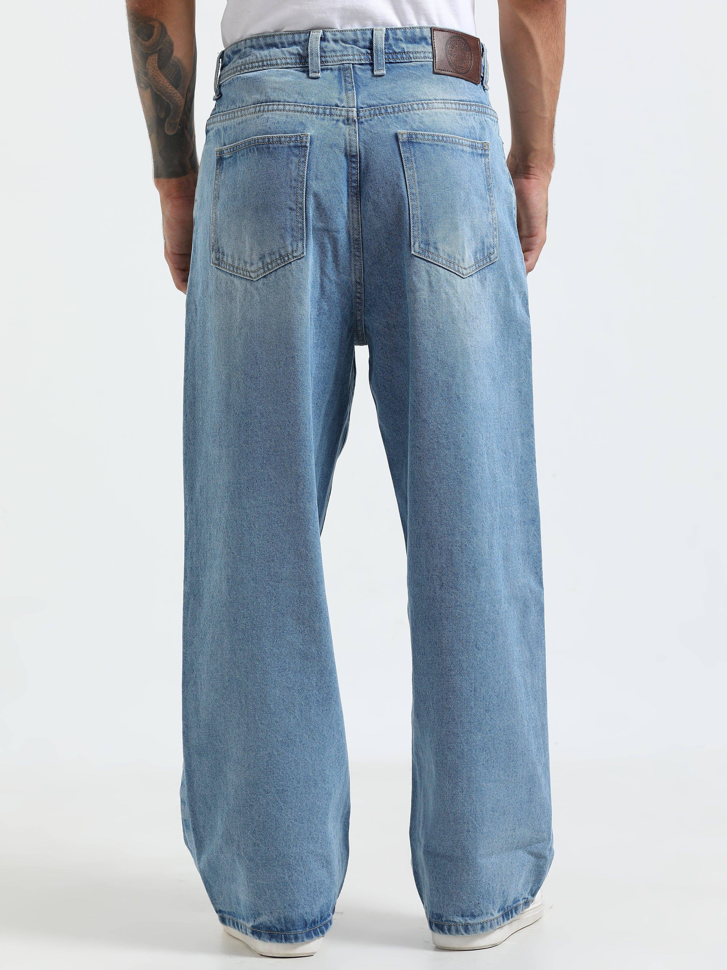 Rattled Loose Fit Jeans - Blue - Image 4