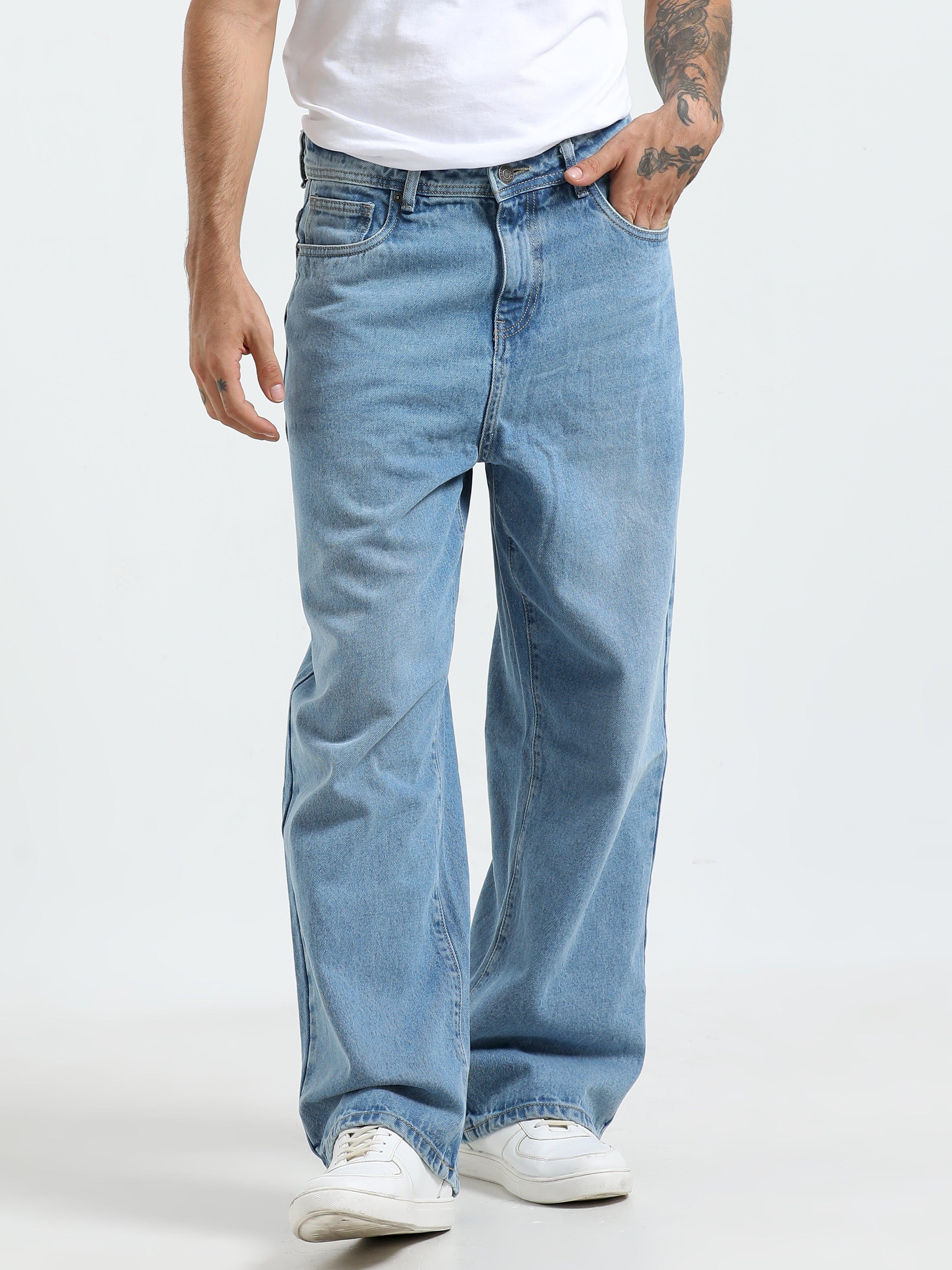 Rattled Loose Fit Jeans - Blue - Image 6
