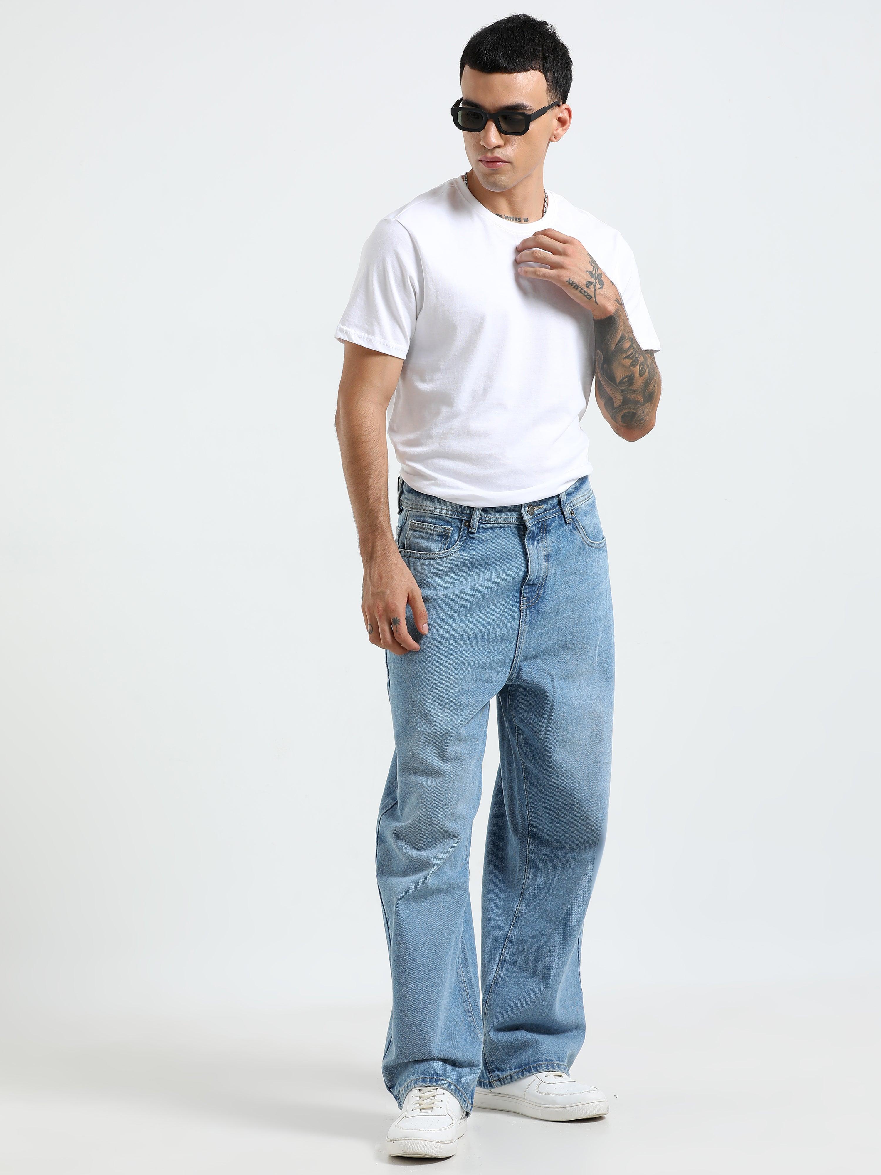 Rattled Loose Fit Jeans - Blue - Image 7