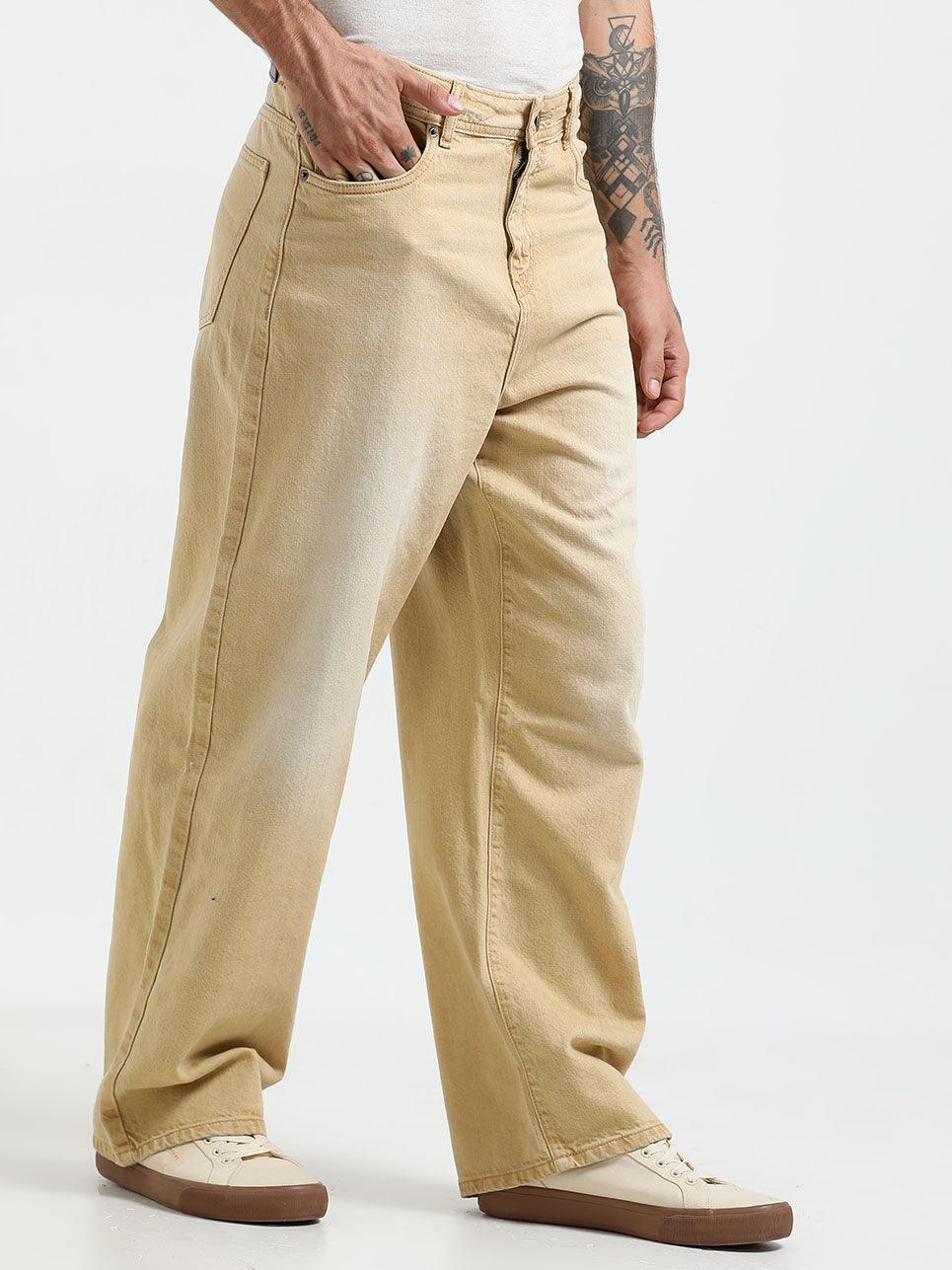 Rattled Loose Fit Jeans - Sand Brown - Image 5