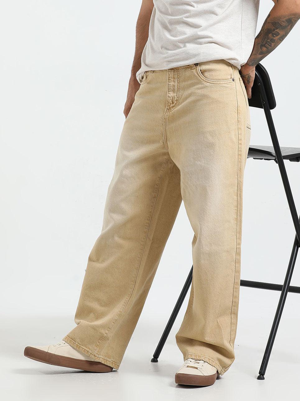 Rattled Loose Fit Jeans - Sand Brown - Image 6