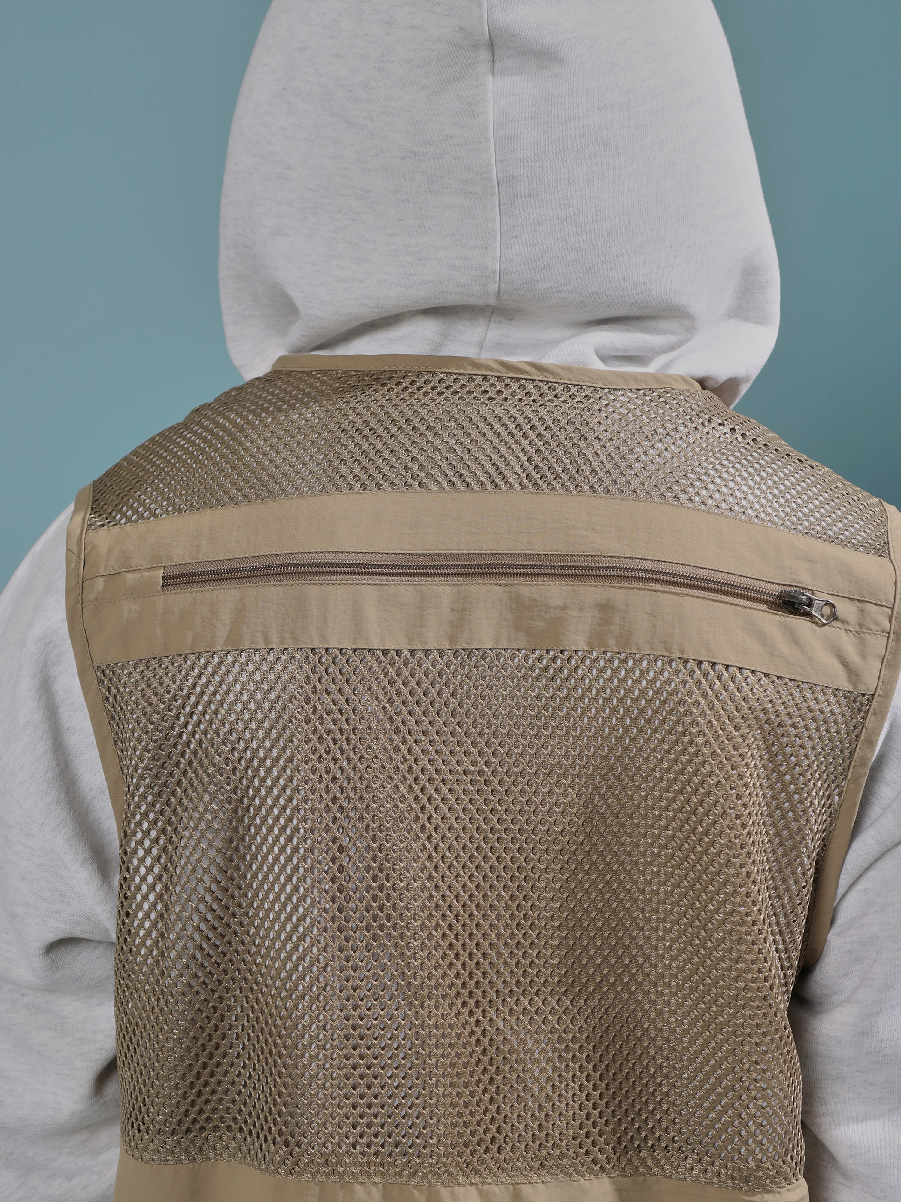 Romillya - Zippered Cargo Vest - Biege - Image 5