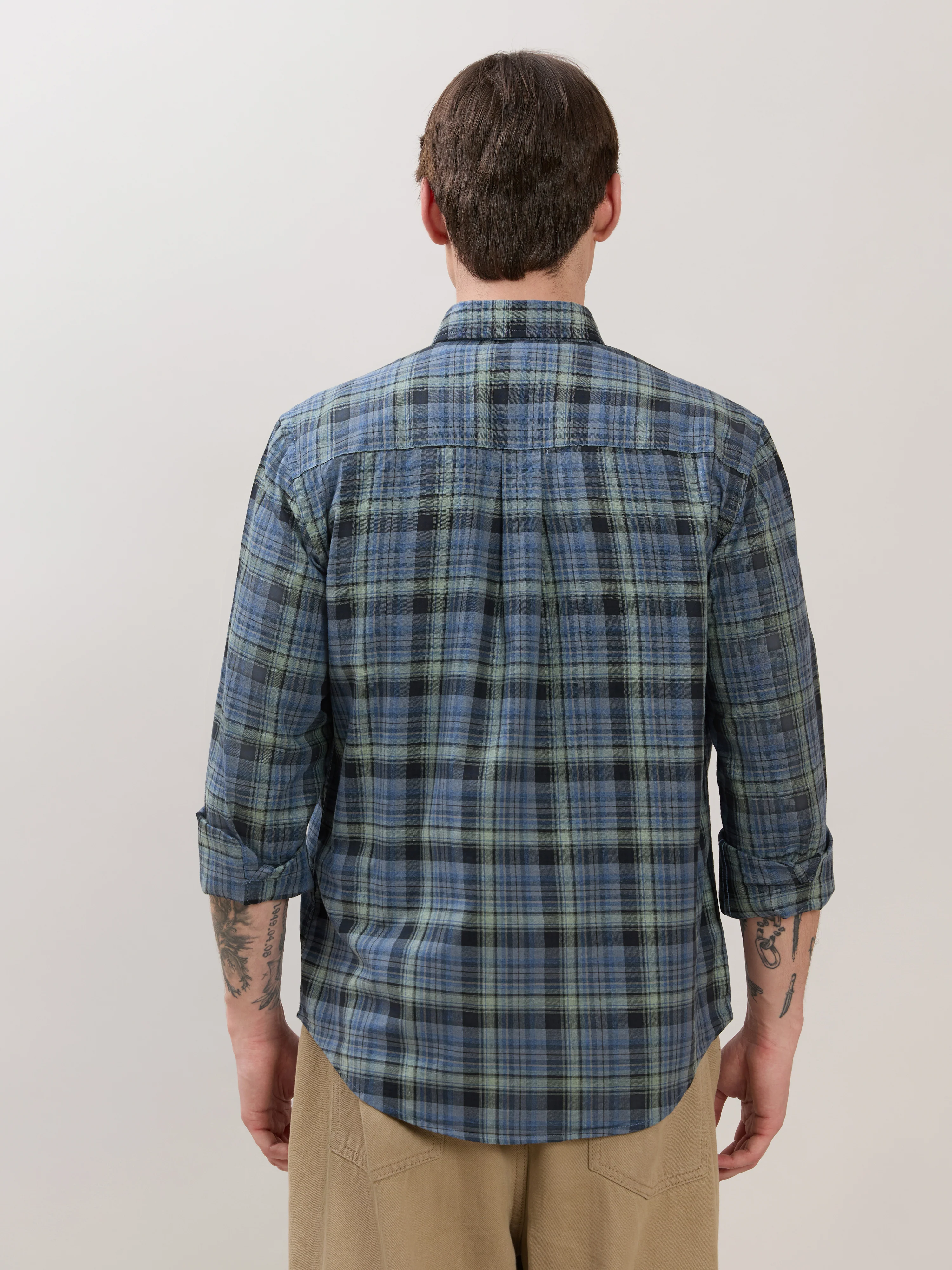 Sanana - Melange Checks Shirt - Blue - Image 6