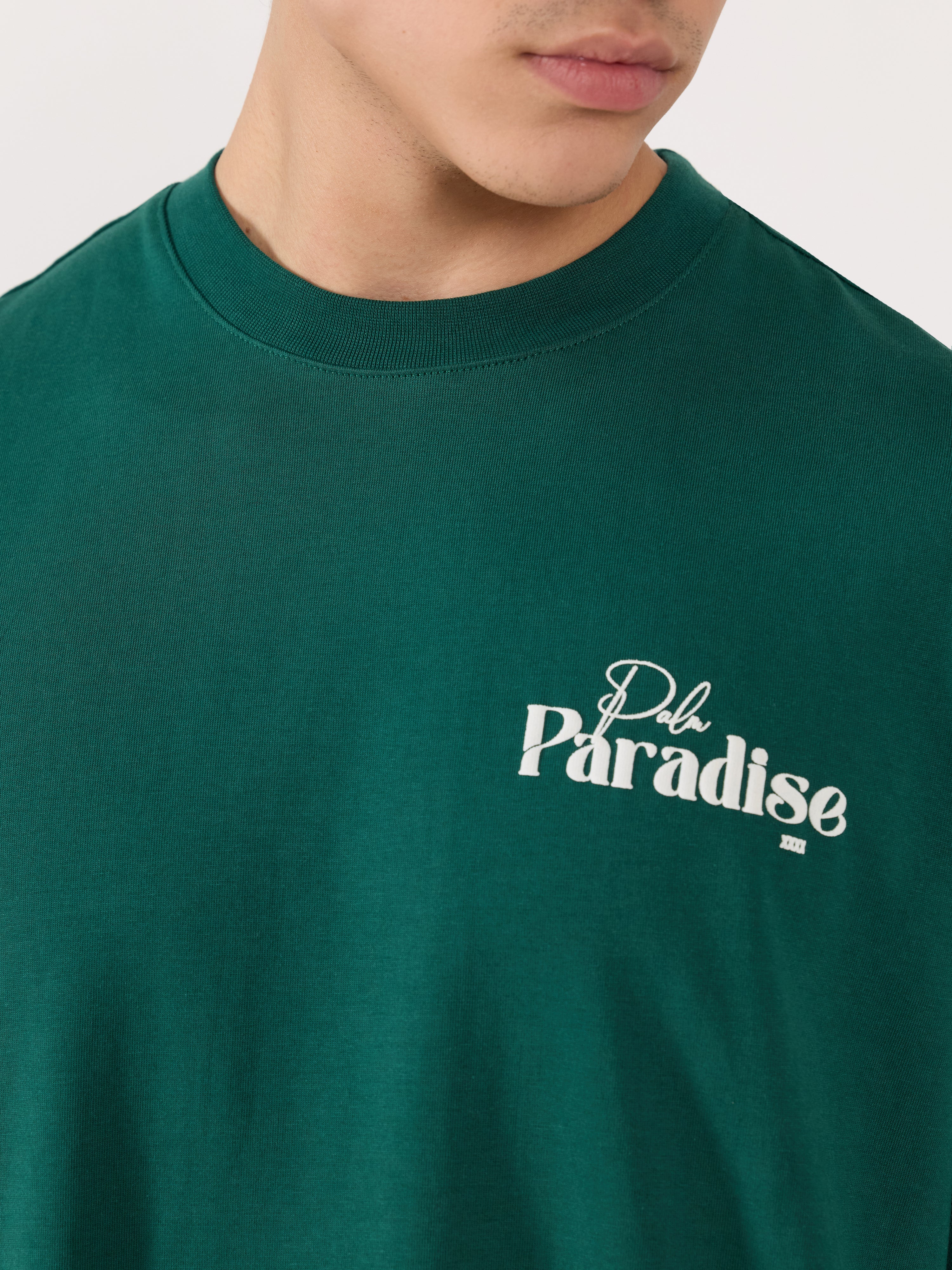 Sheldon - Palm Paradise Graphic Green Loose Fit T-Shirt - Image 4