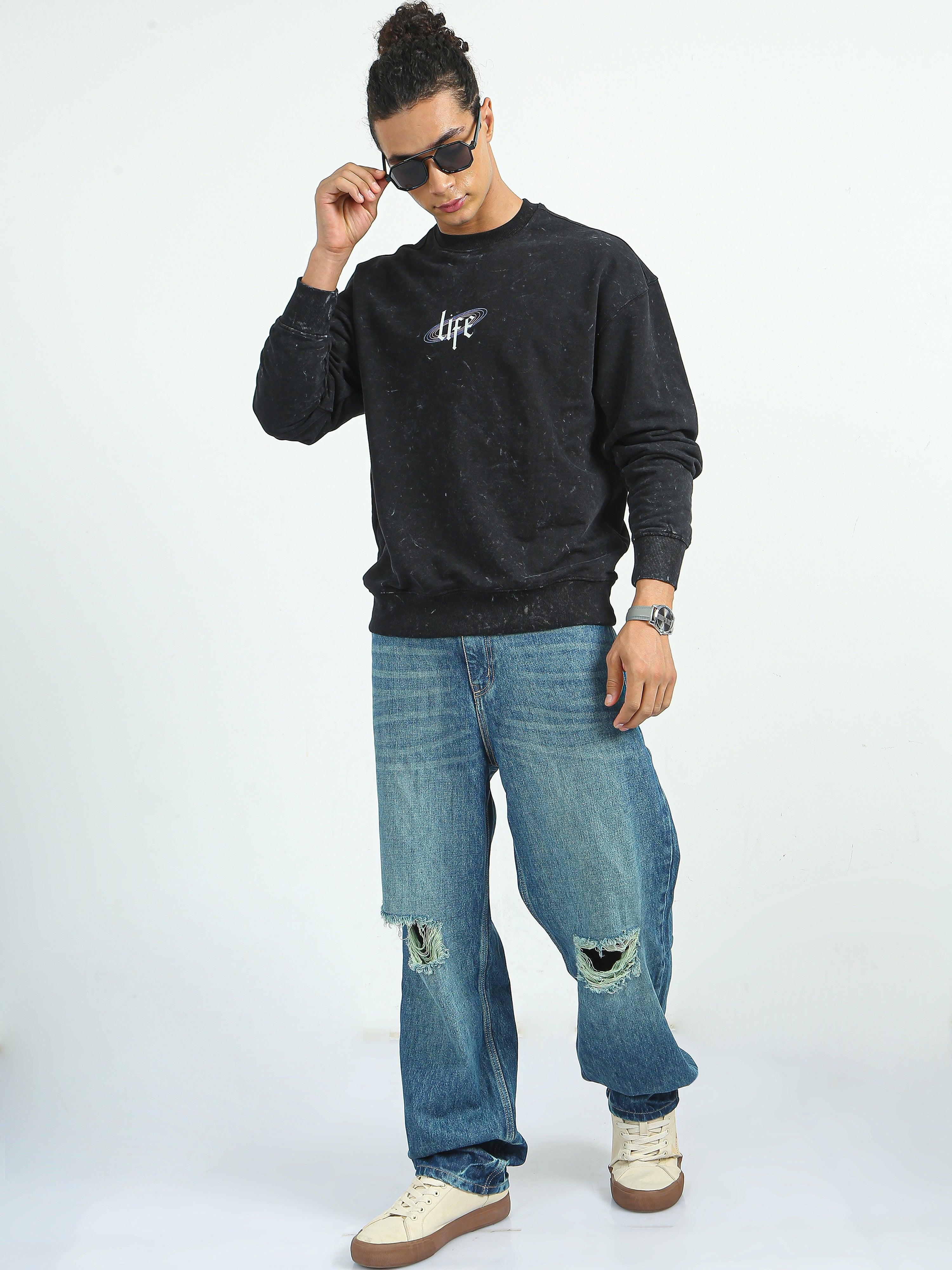 Sky Relaxed Fit Distressed Jeans Blue - Image 4