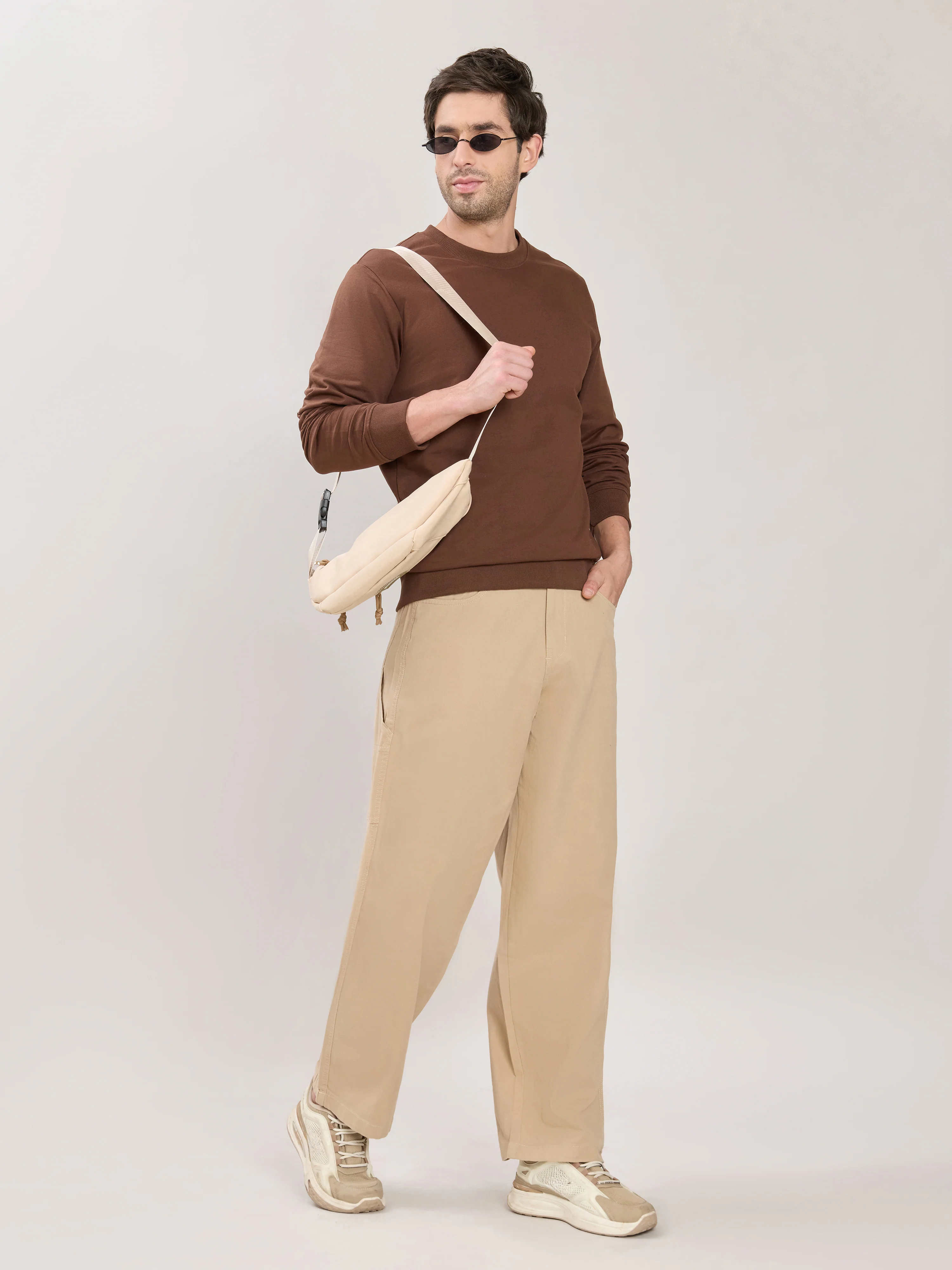Stanwick - Slim Fit Chocolate Lacquer Crew Neck Sweater - Image 2
