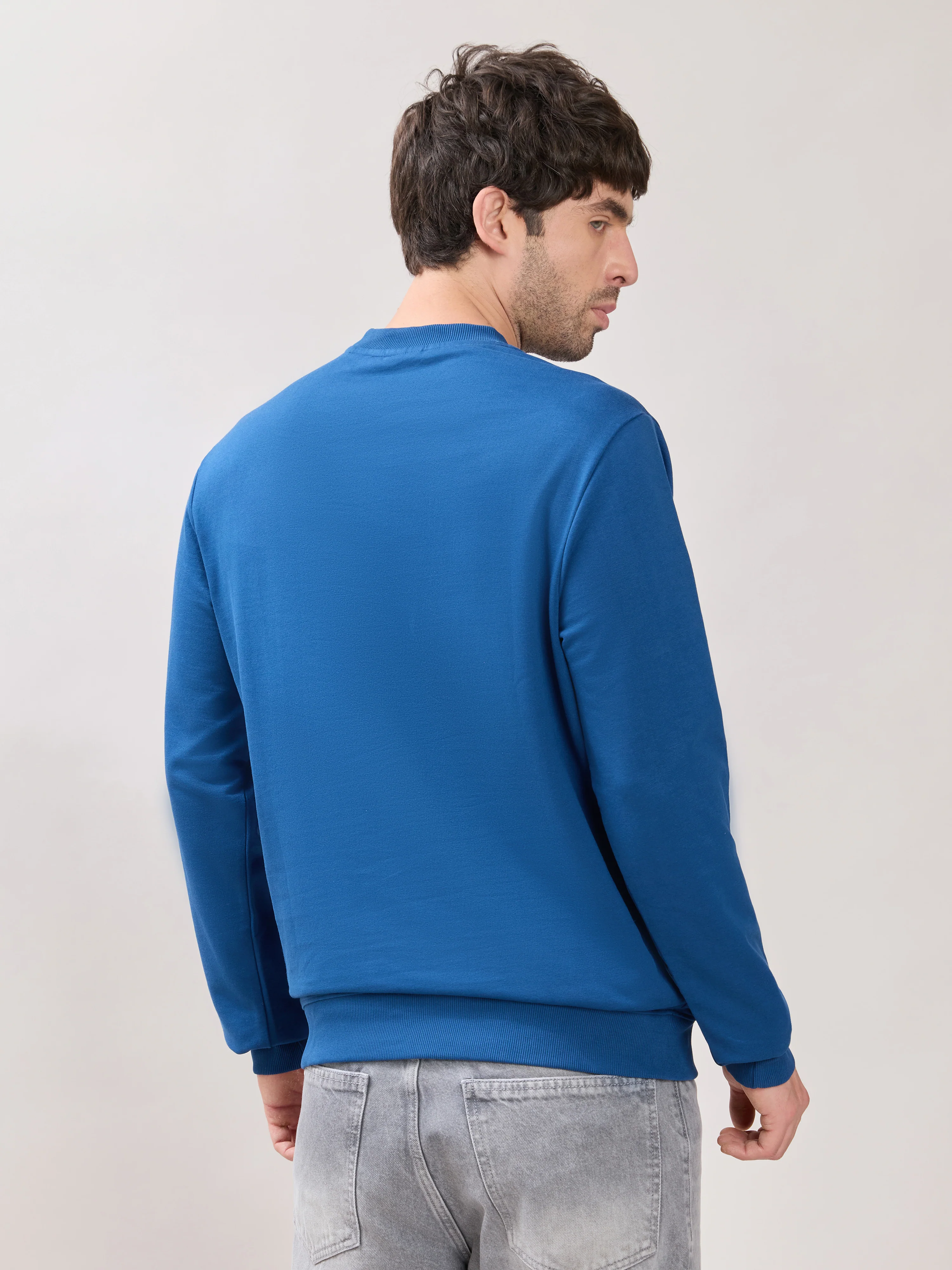 Stanwick - Slim Fit Dark Blue Crew Neck Sweater - Image 6