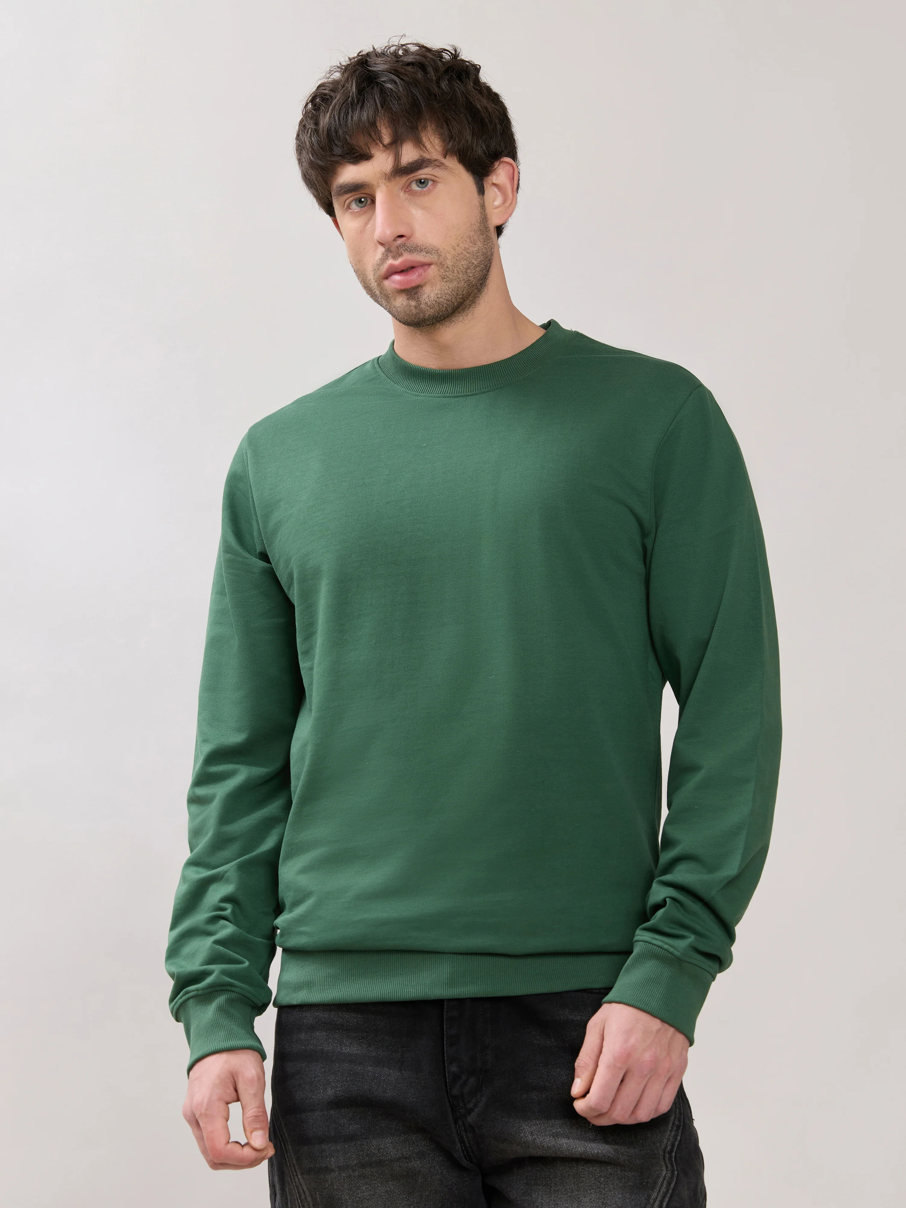 Stanwick - Slim Fit Green Crew Neck Sweater - Image 4