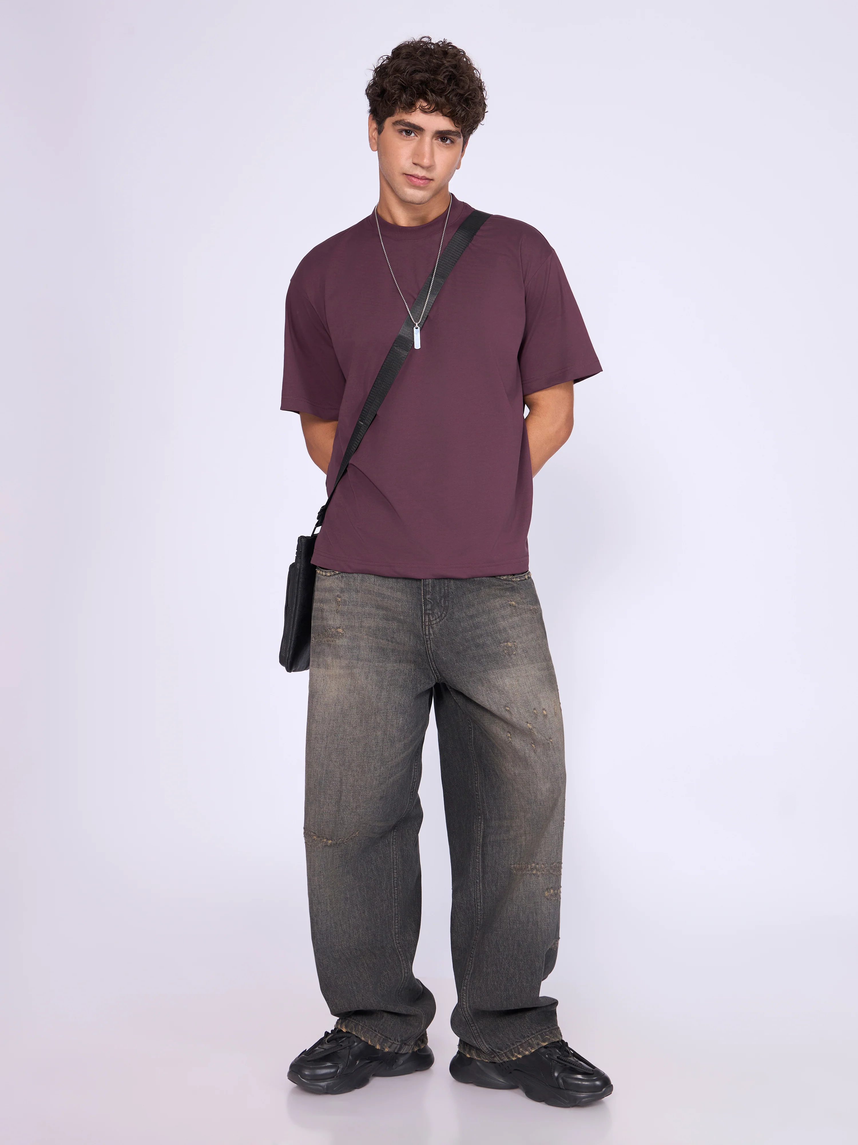 Stirling - Loose Fit T-Shirt - Midnight Plum - Image 2