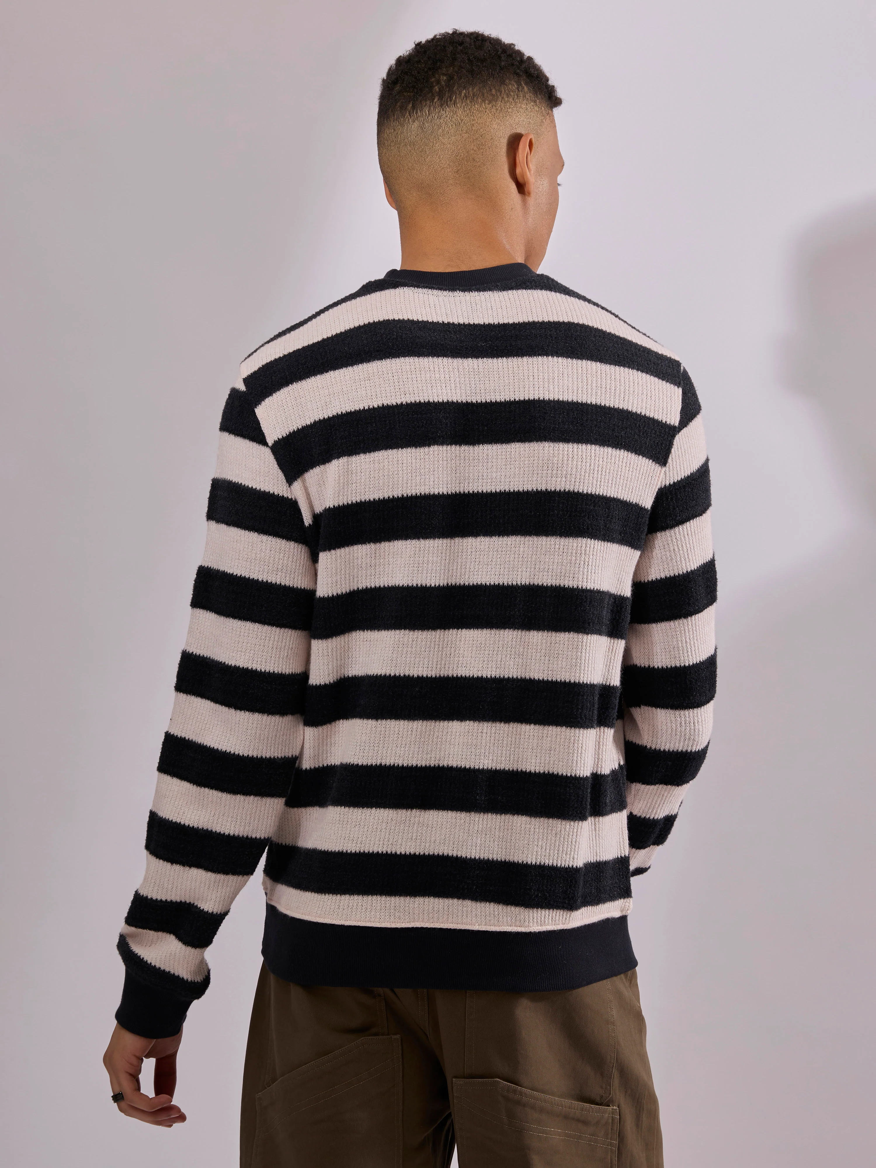 Swyft - Striped Crew neck Sweater - Black - Image 6