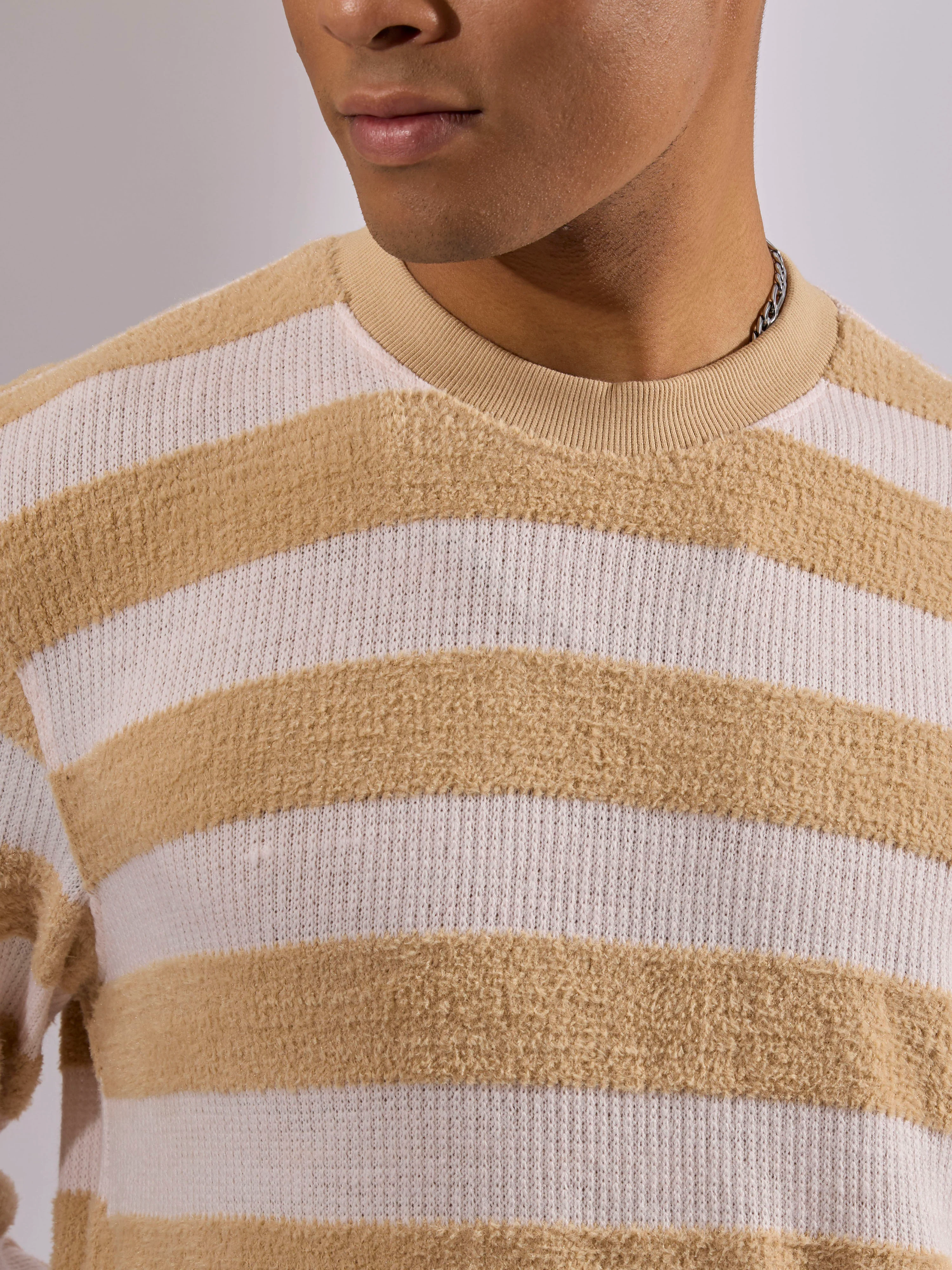 Swyft - Striped Crew neck Sweater - Yellow - Image 3