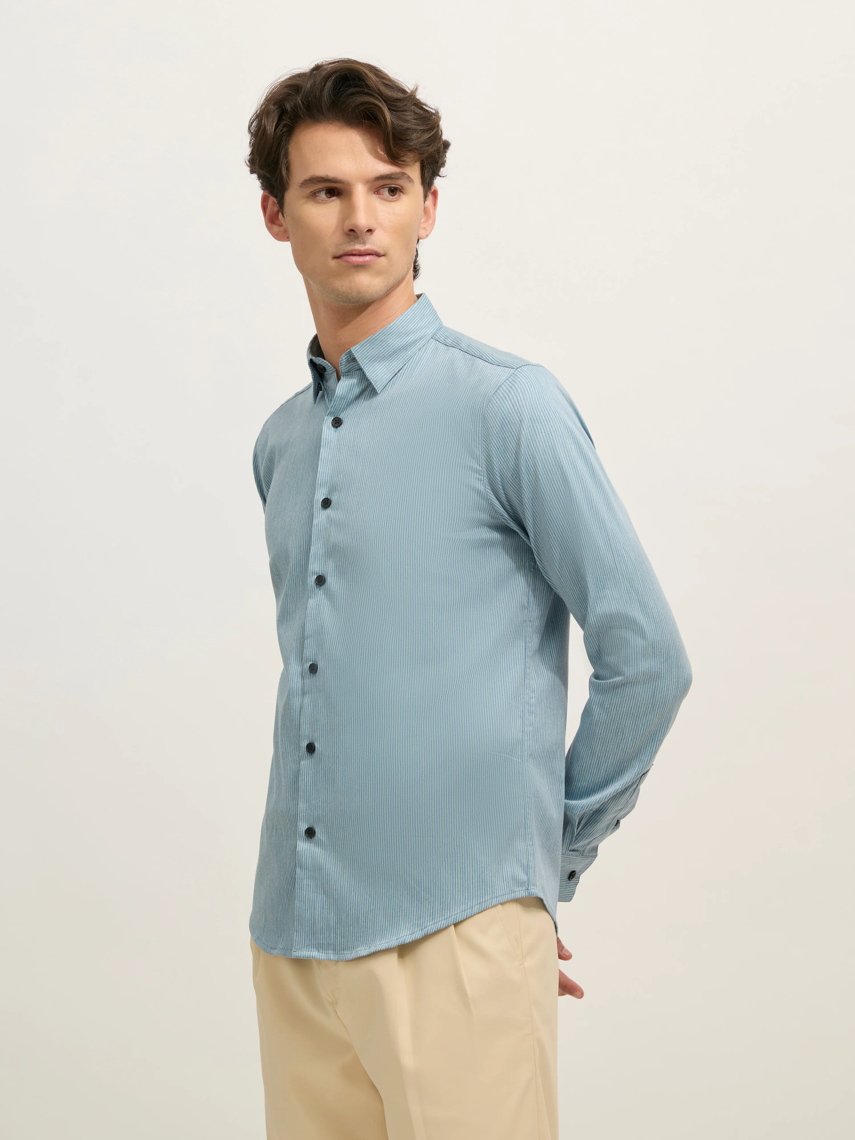 Sylvester - Striped Shirt - Light Blue
