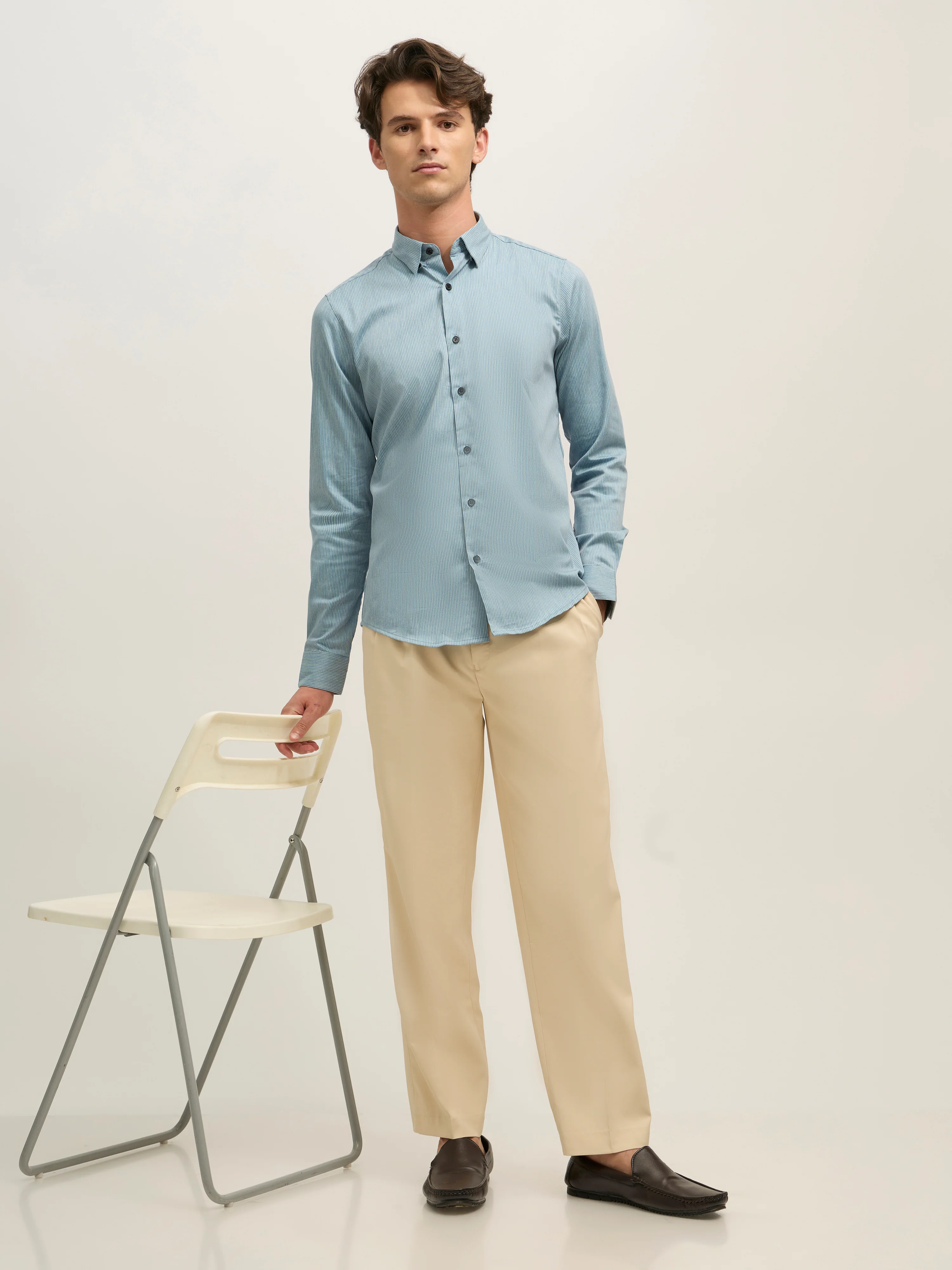Sylvester - Striped Shirt - Light Blue - Image 2