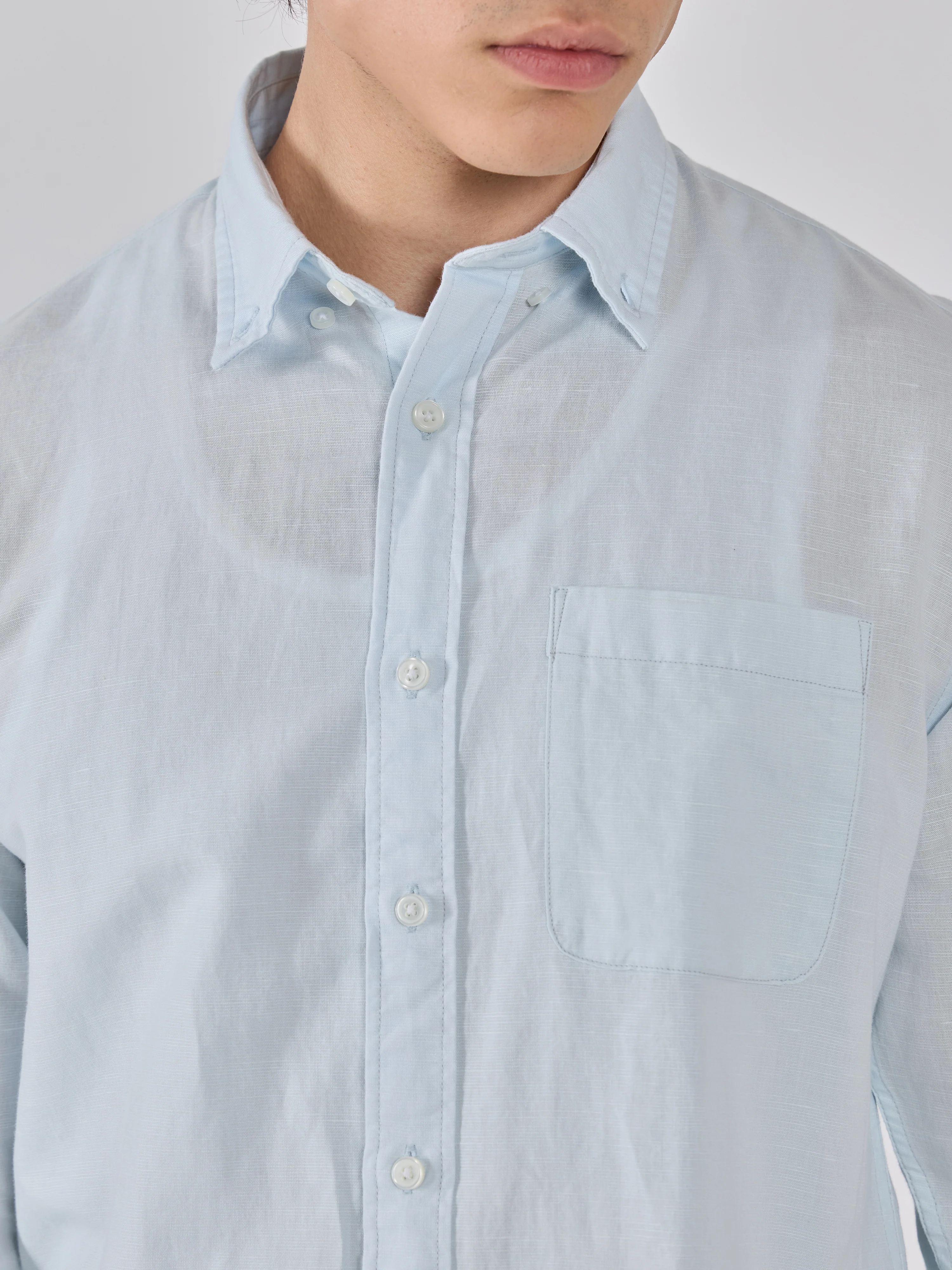 Taloko - Relaxed Linen Shirt - Light Blue - Image 3