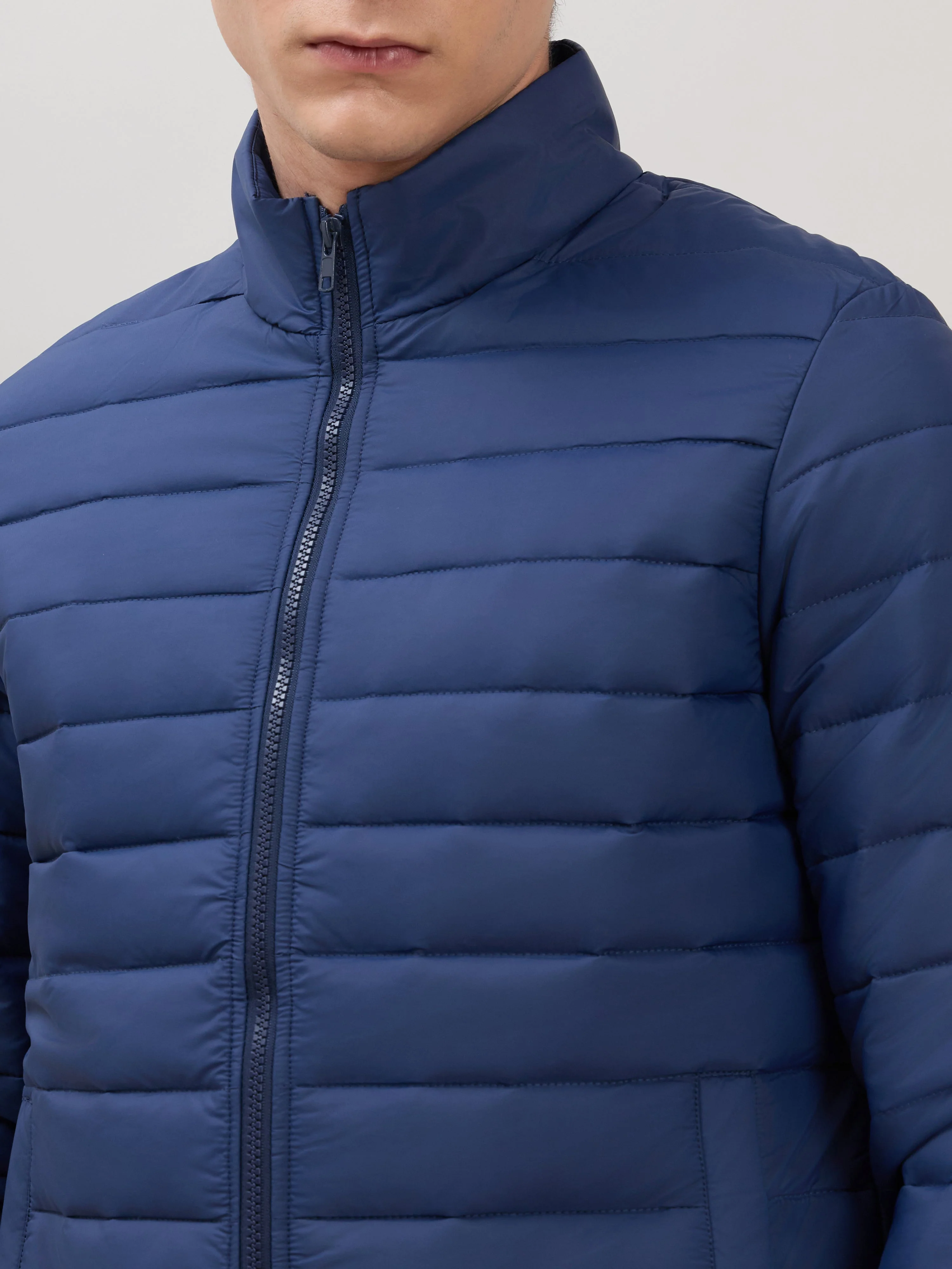 Terra - Regular Zip-Up Puffer Jacket - Navy - Image 3