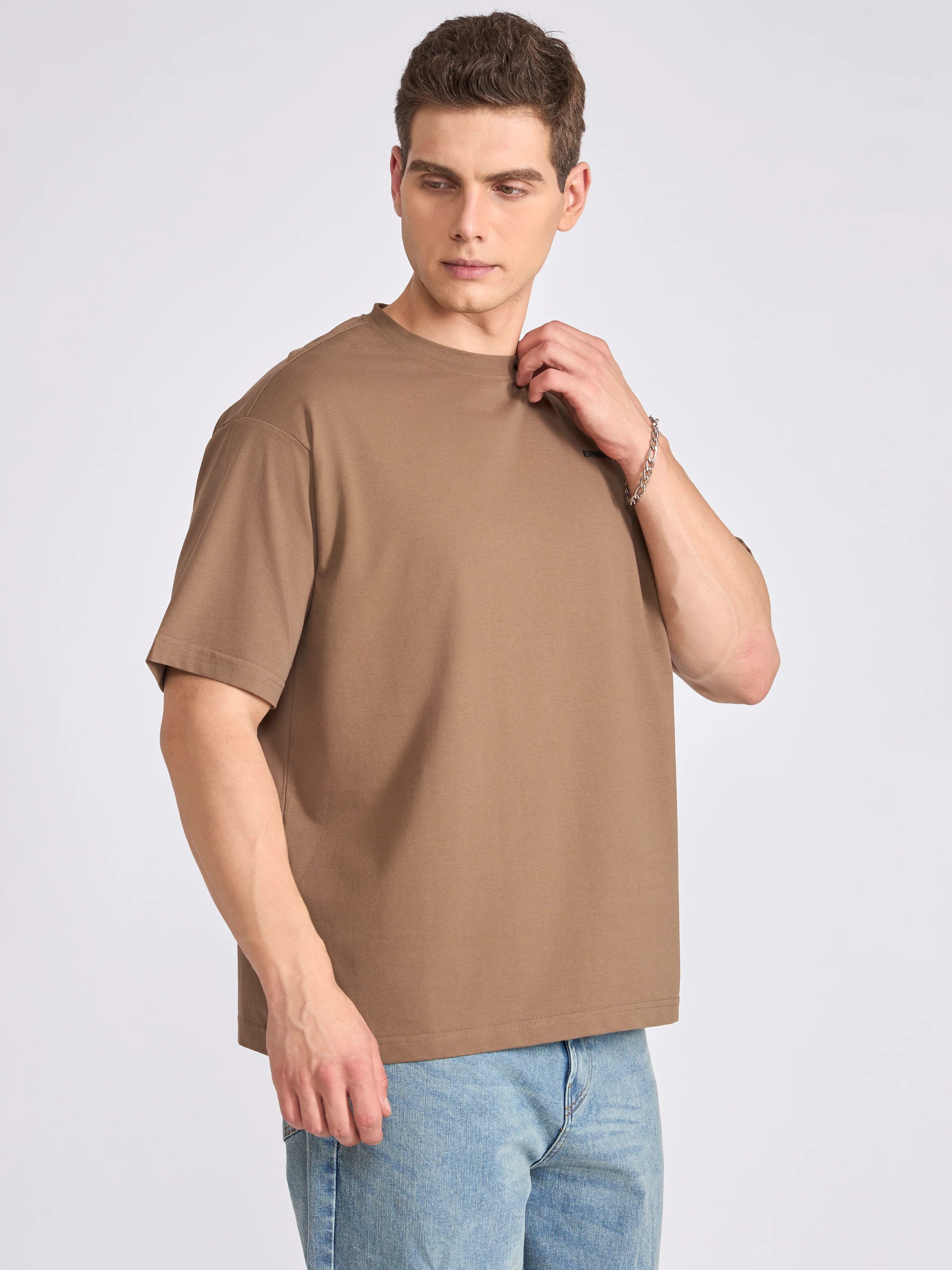 Tibald - Oversized Round neck T Shirt  - Brown - Image 2