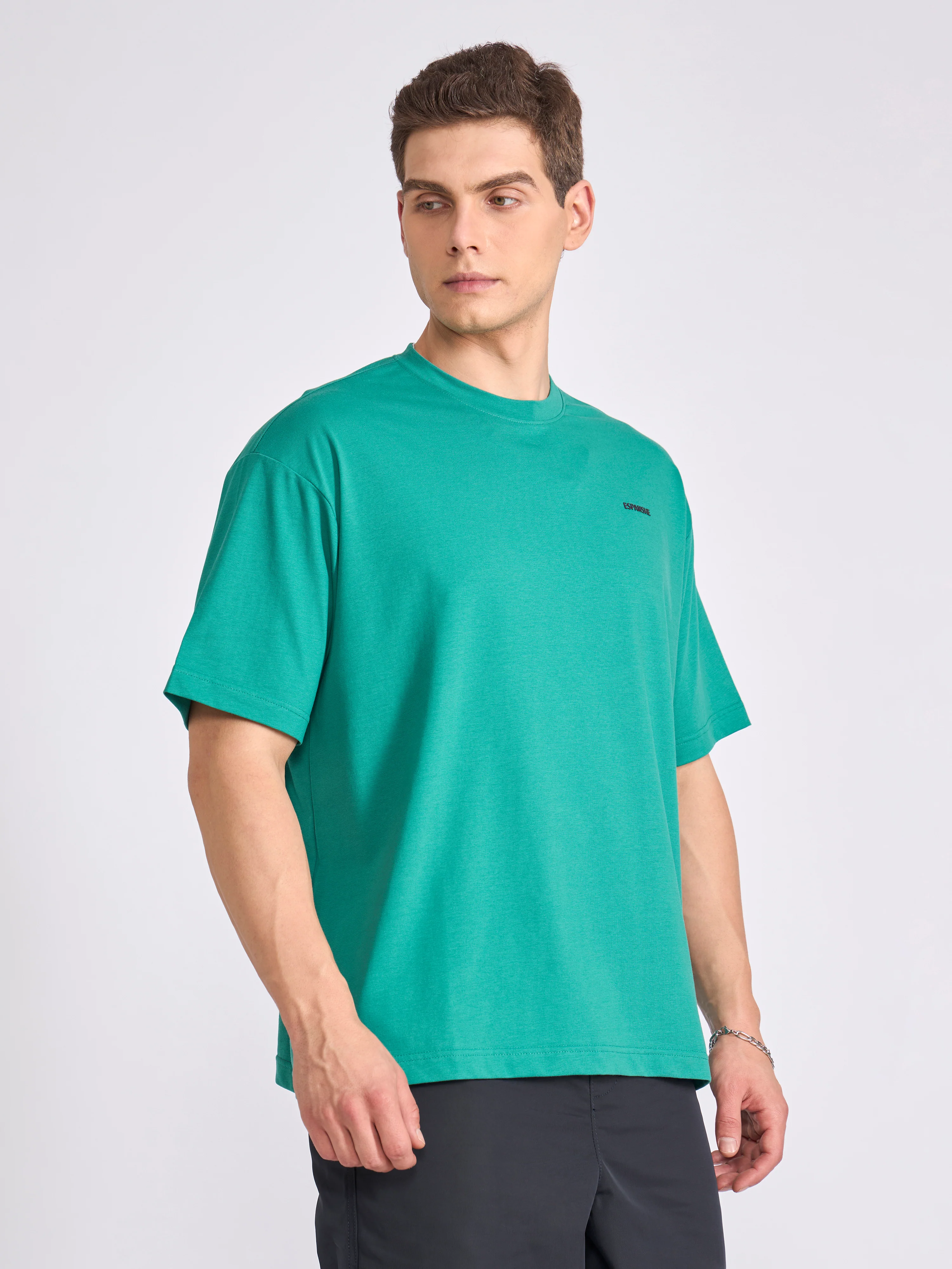 Tibald - Oversized Round neck T Shirt  - Green - Image 4