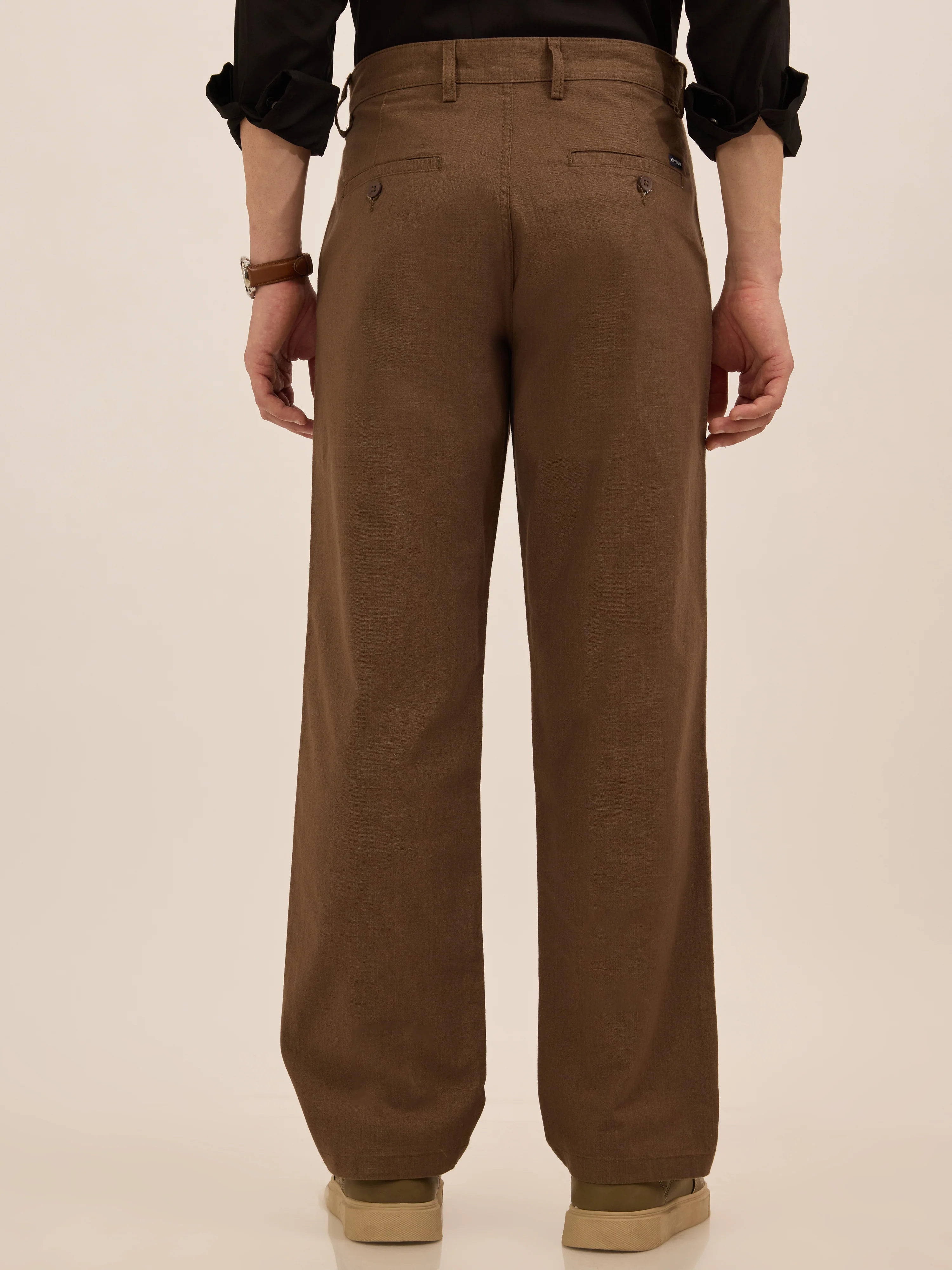 Tokarev - Comfort Fit Cotton Trousers - Brown - Image 5