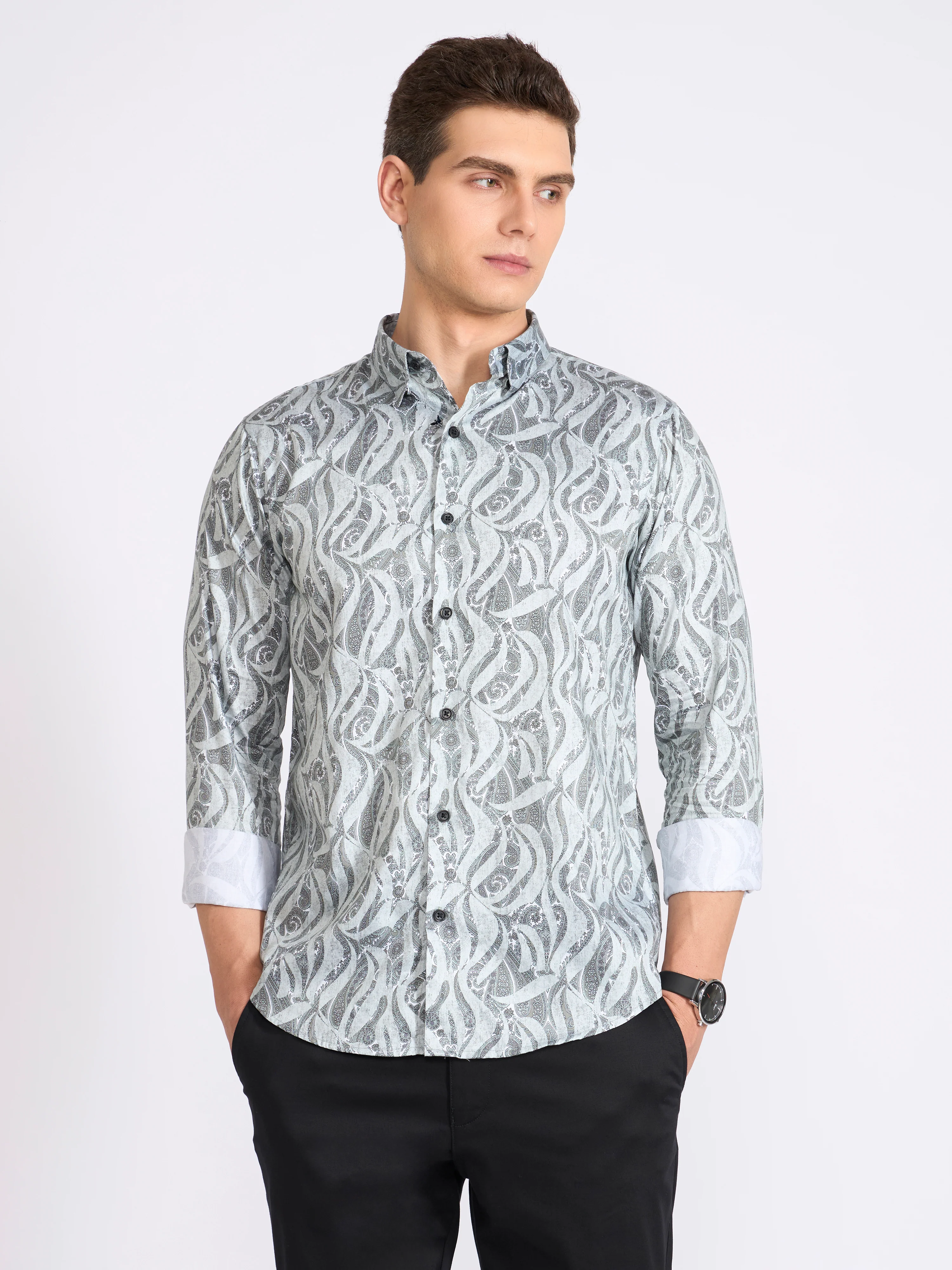 Ulfred - Digital Printed Shirt - Light Sea Green - Image 5