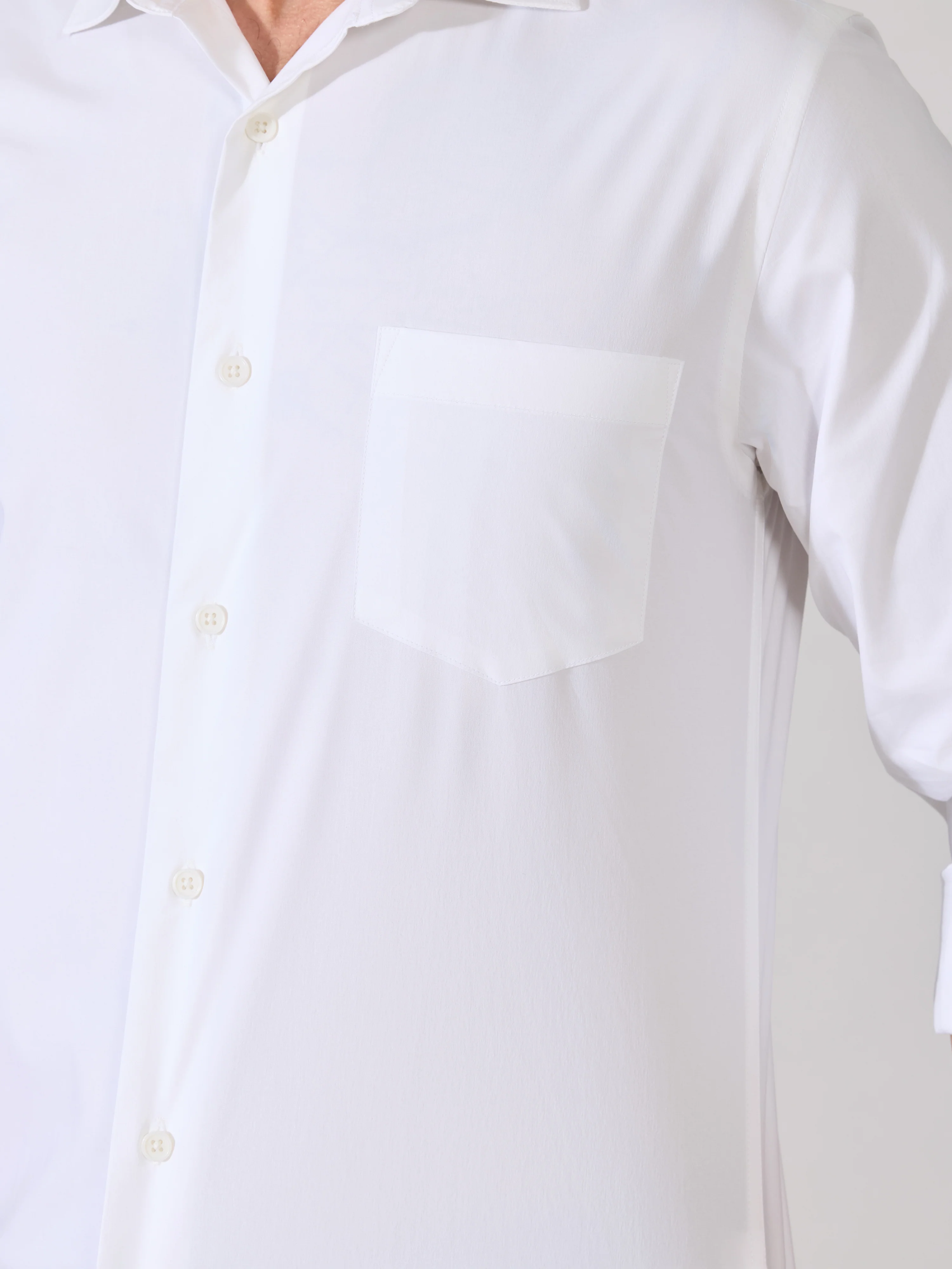 Valerius - Trim Fit Poplin Shirt - White - Image 3
