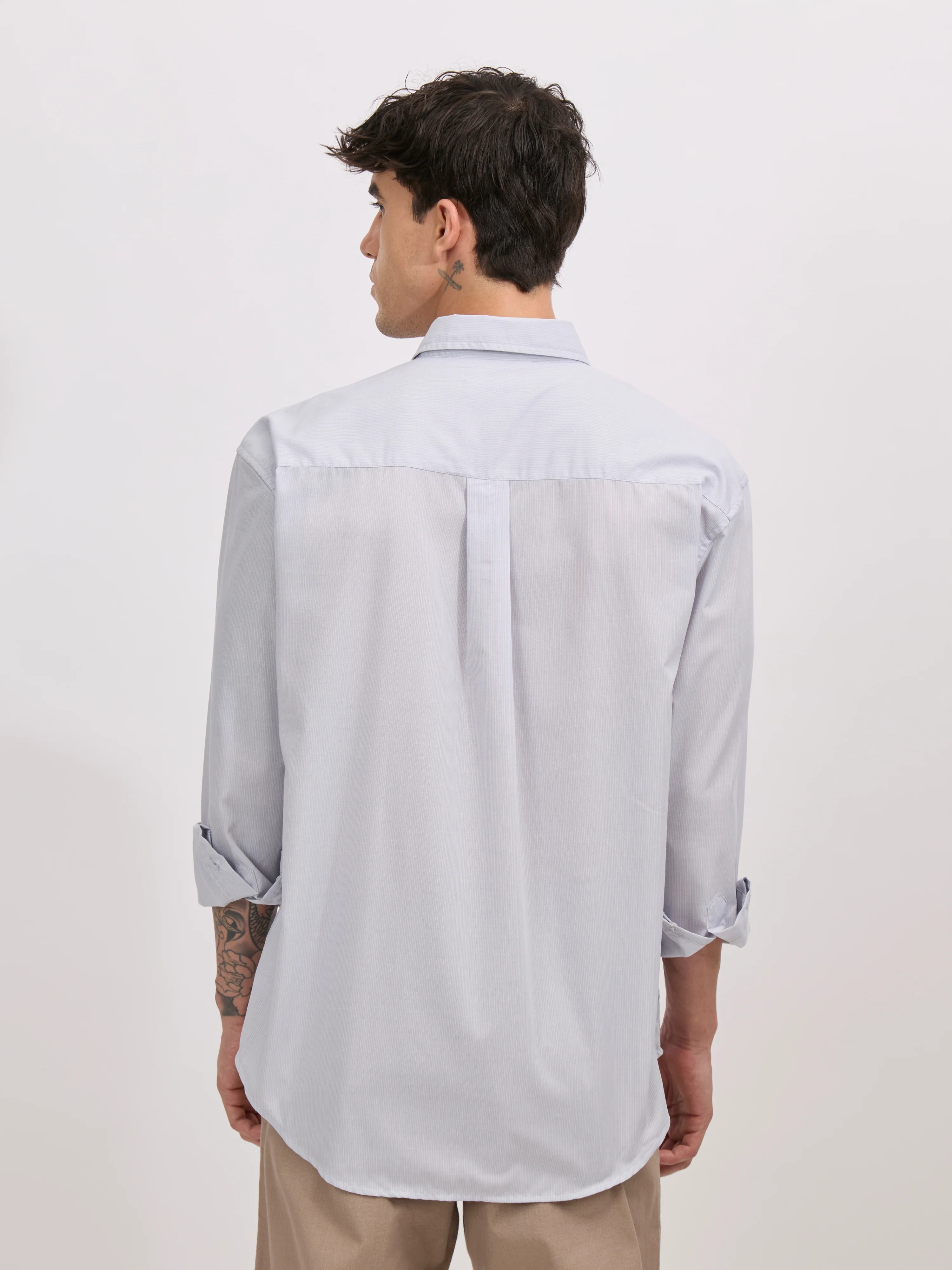 Veil - Cotton Oversized Striped shirt - Grey - Image 6