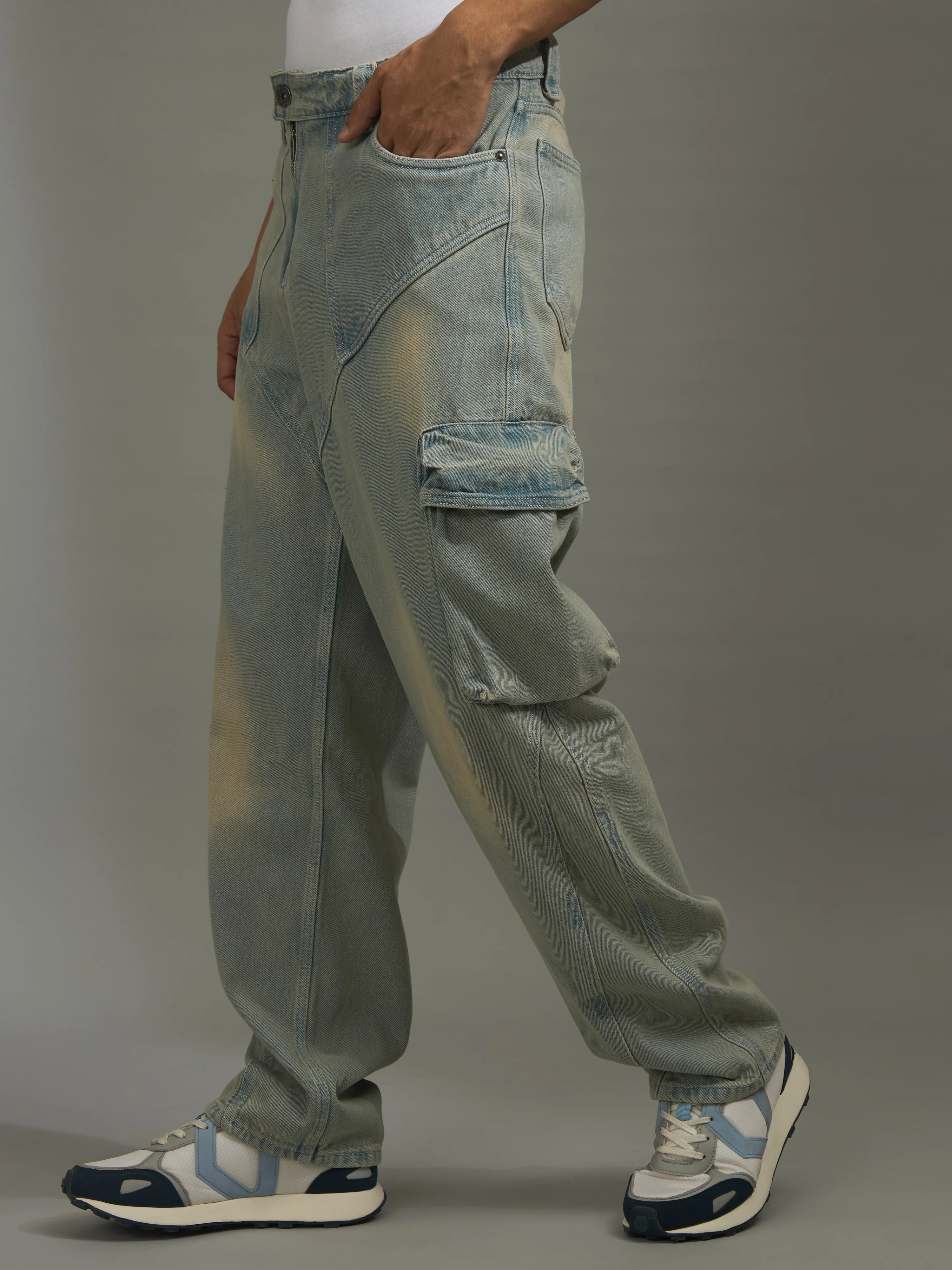 Vinnie - Cargo Jeans - Blue