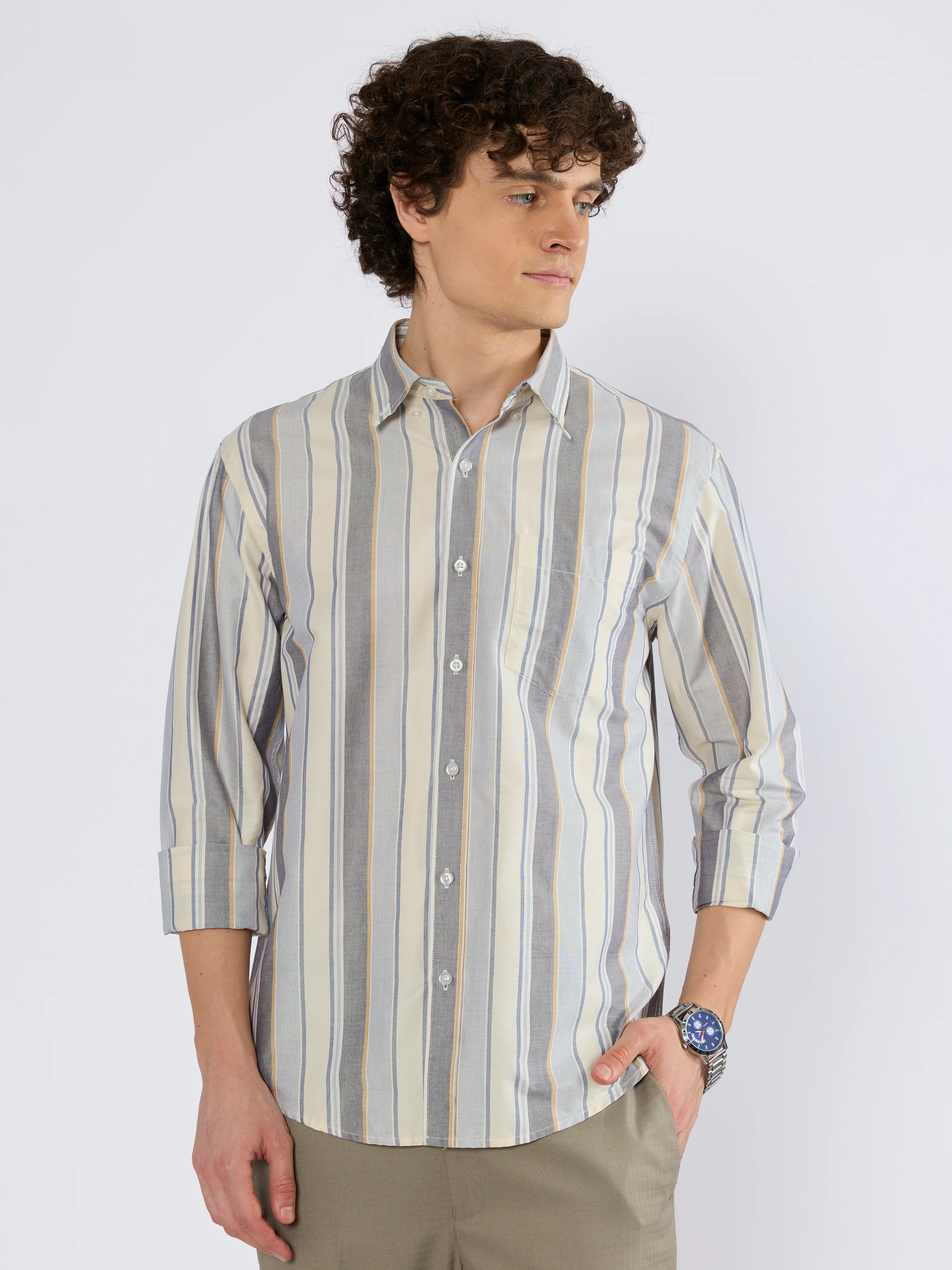Walden - Striped Shirt - Beige - Image 3