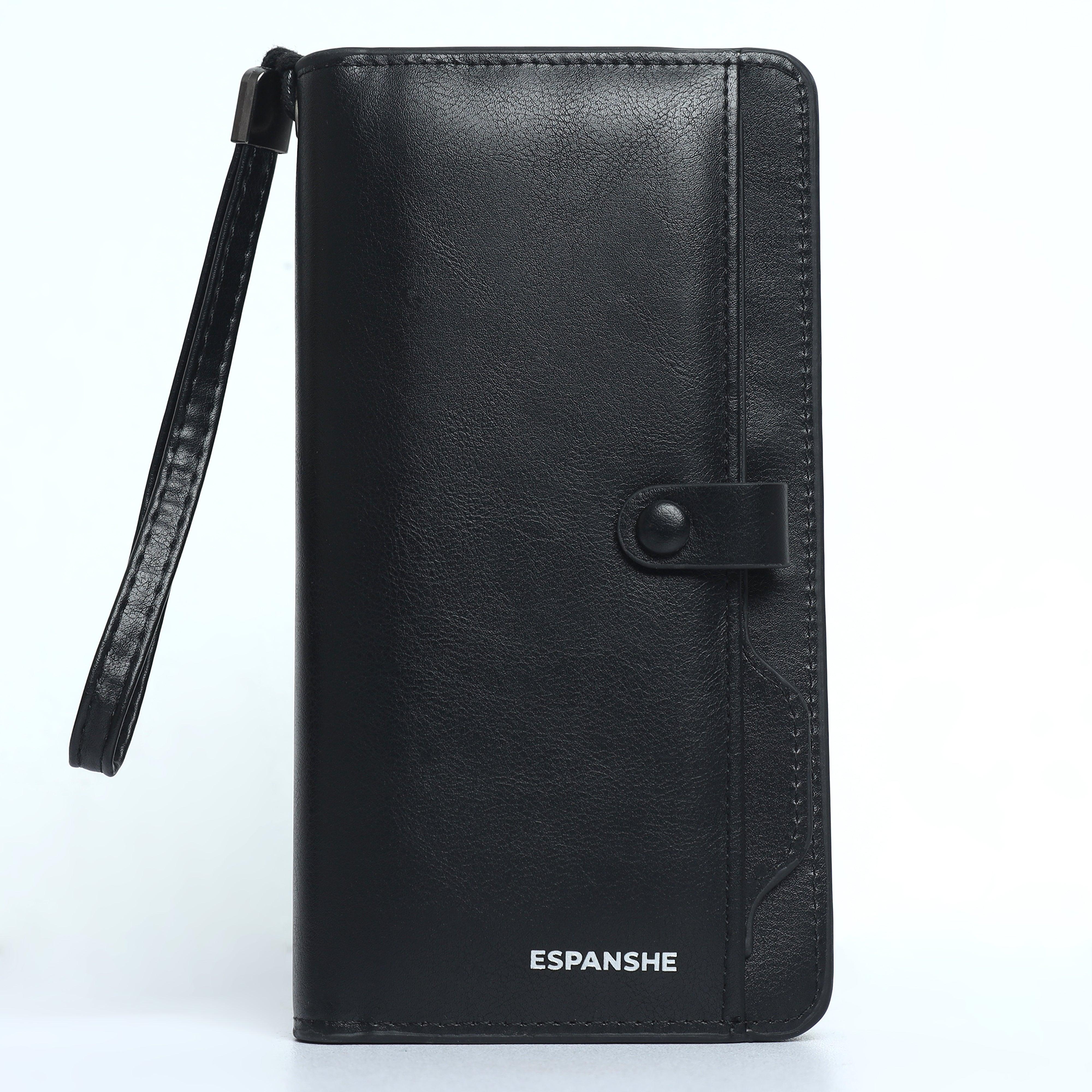 Leather Hand Wallet With Pull Out Card Compartment- Black - Image 5
